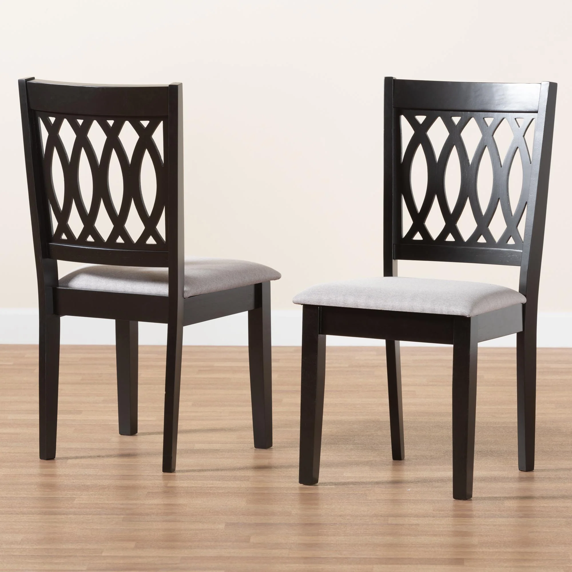 Baxton Studio Florencia Modern Beige Fabric and Espresso Brown Finished Wood Dining Chair - Image 18