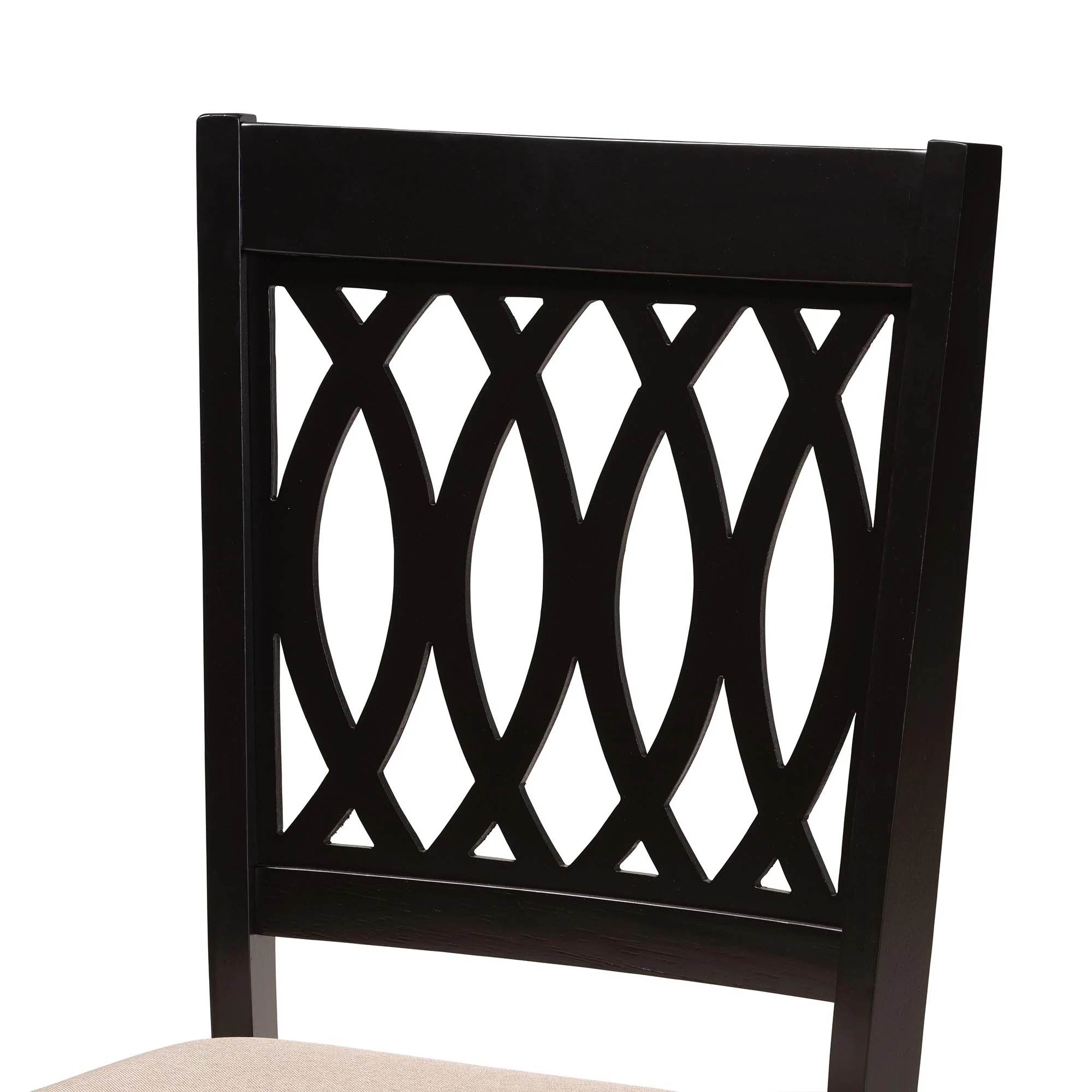 Baxton Studio Florencia Modern Beige Fabric and Espresso Brown Finished Wood Dining Chair - Image 5