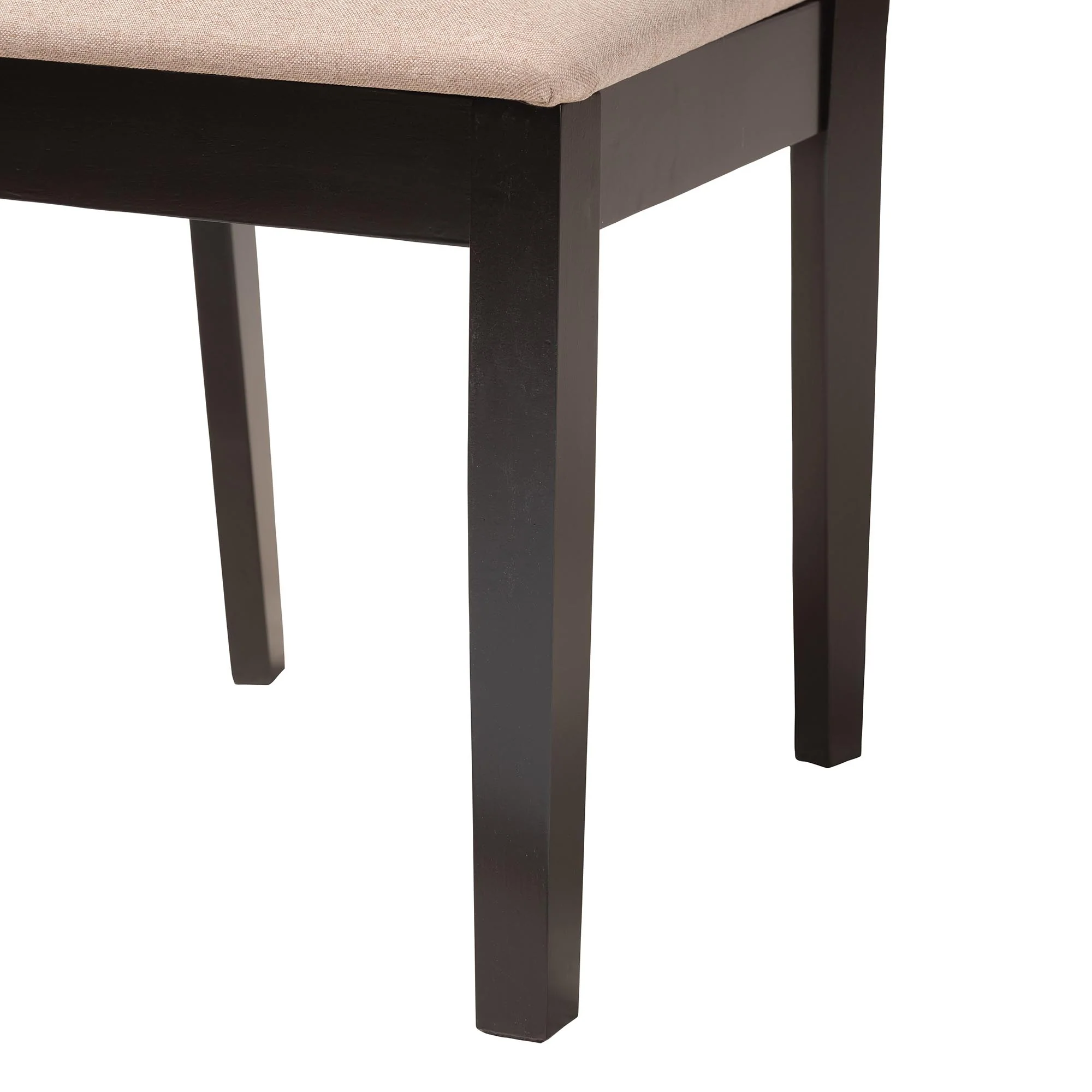 Baxton Studio Florencia Modern Beige Fabric and Espresso Brown Finished Wood Dining Chair - Image 6