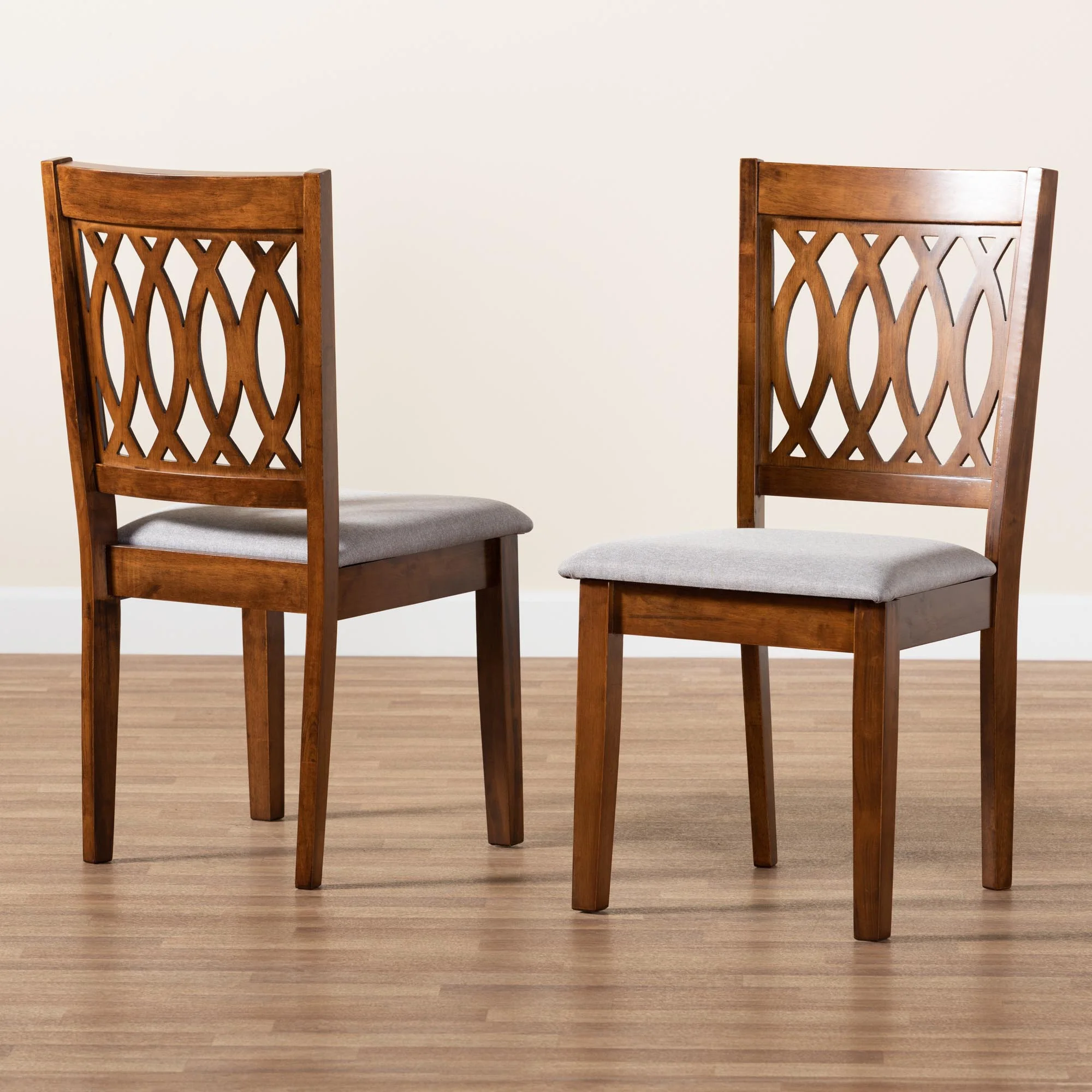 Baxton Studio Florencia Modern Grey Fabric and Walnut Brown Finished Wood Dining Chair - Image 2