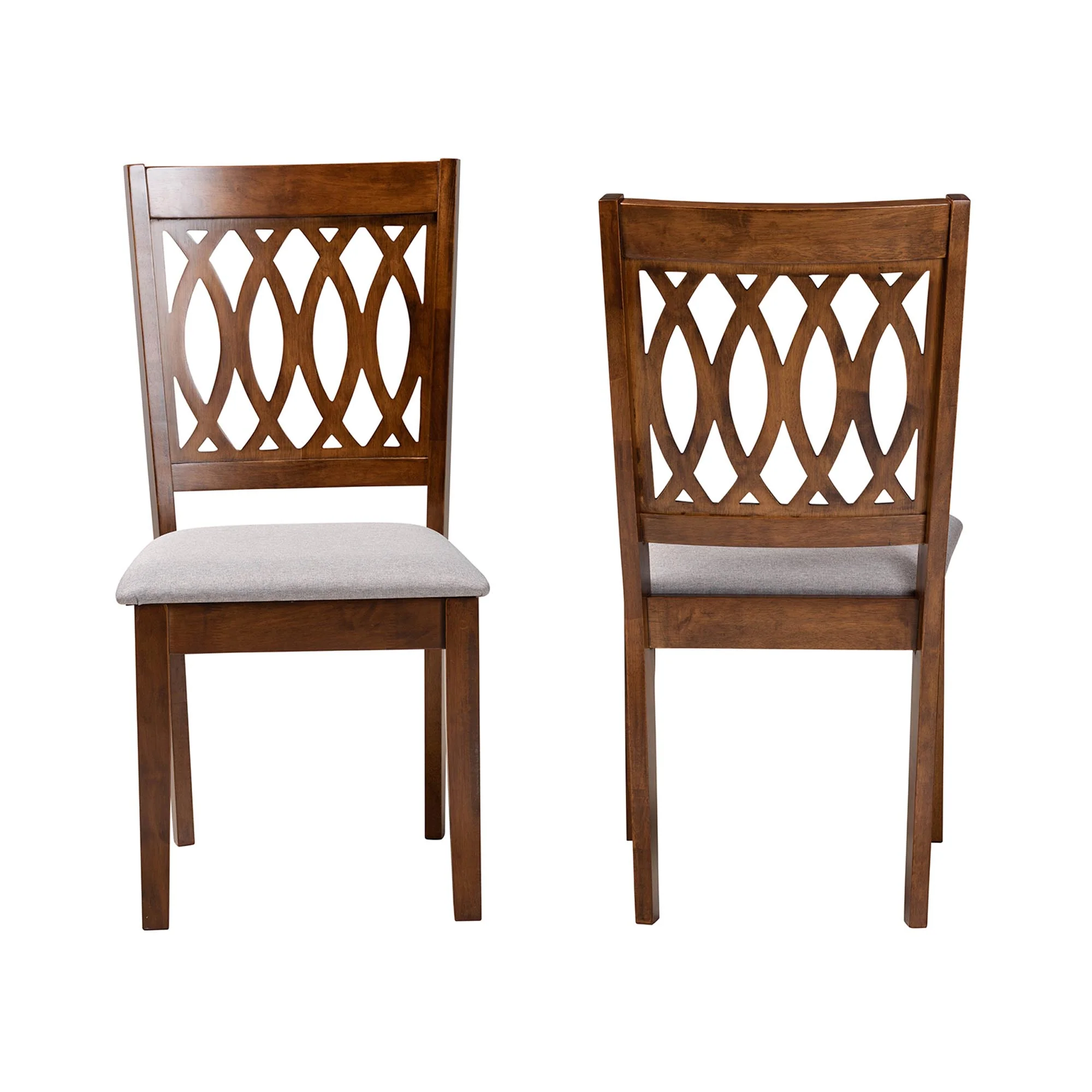 Baxton Studio Florencia Modern Grey Fabric and Walnut Brown Finished Wood Dining Chair - Image 5
