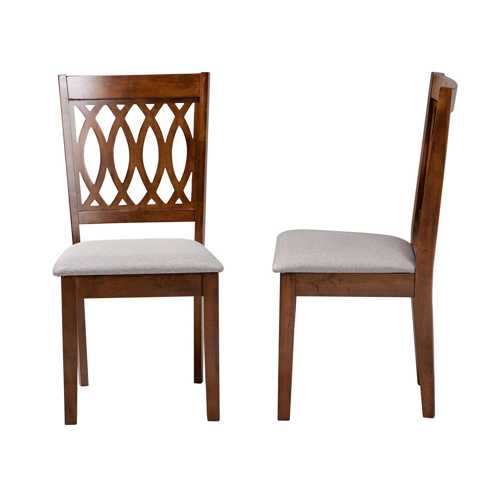 Baxton Studio Florencia Modern Grey Fabric and Walnut Brown Finished Wood Dining Chair - Image 6