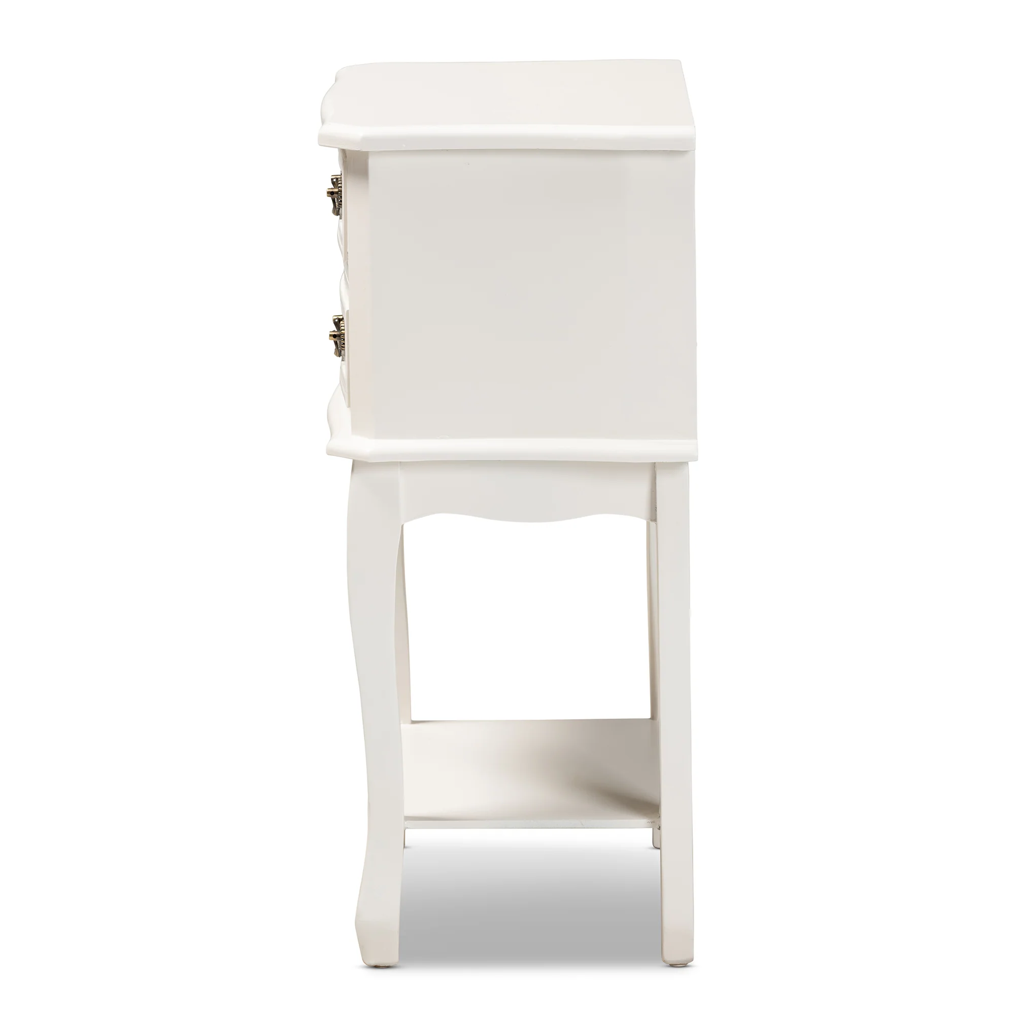 Baxton Studio Gabrielle Traditional French Country Provincial White-Finished 2-Drawer Wood End Table - Image 7