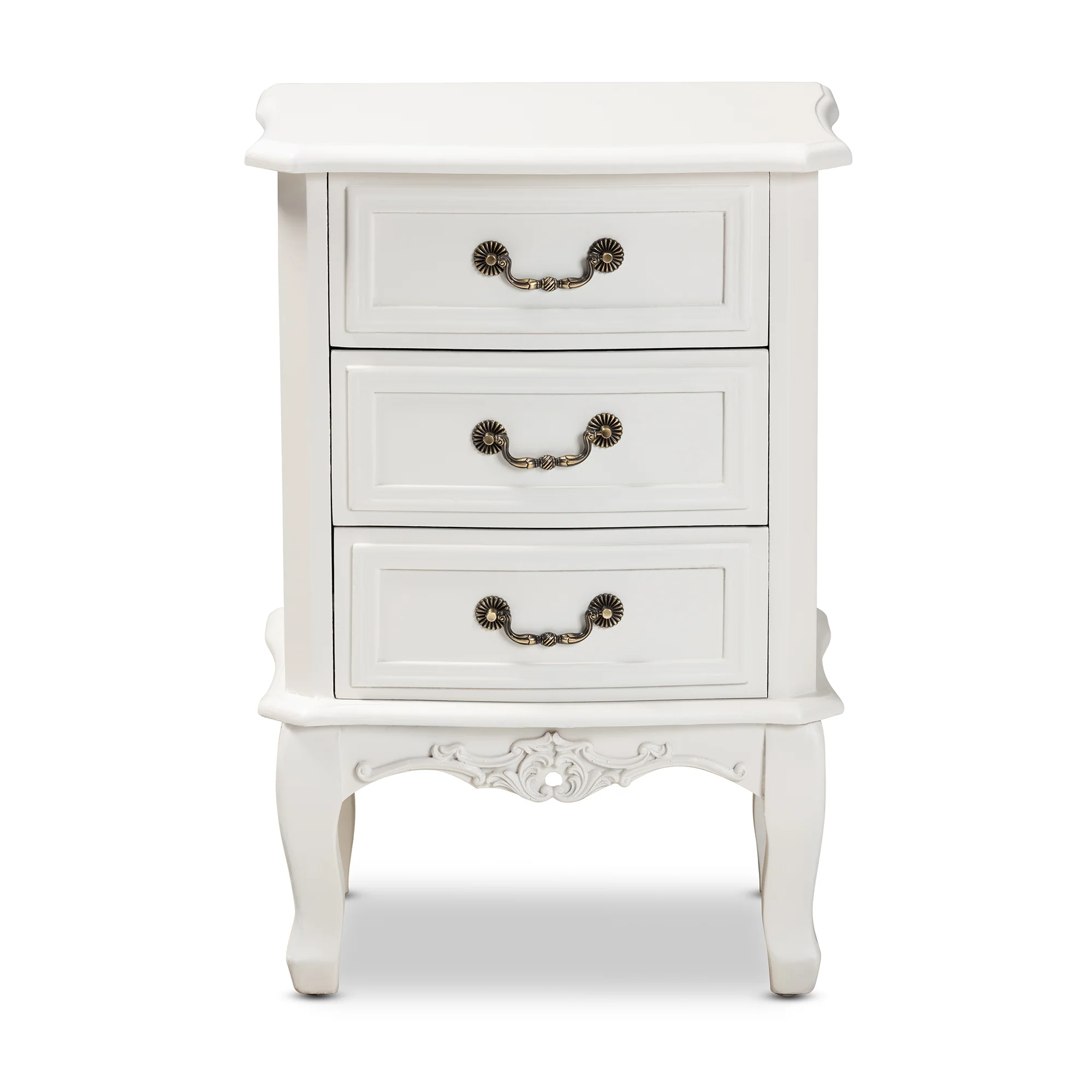 Baxton Studio Gabrielle Traditional French Country Provincial White-Finished 3-Drawer Wood End Table - Image 6