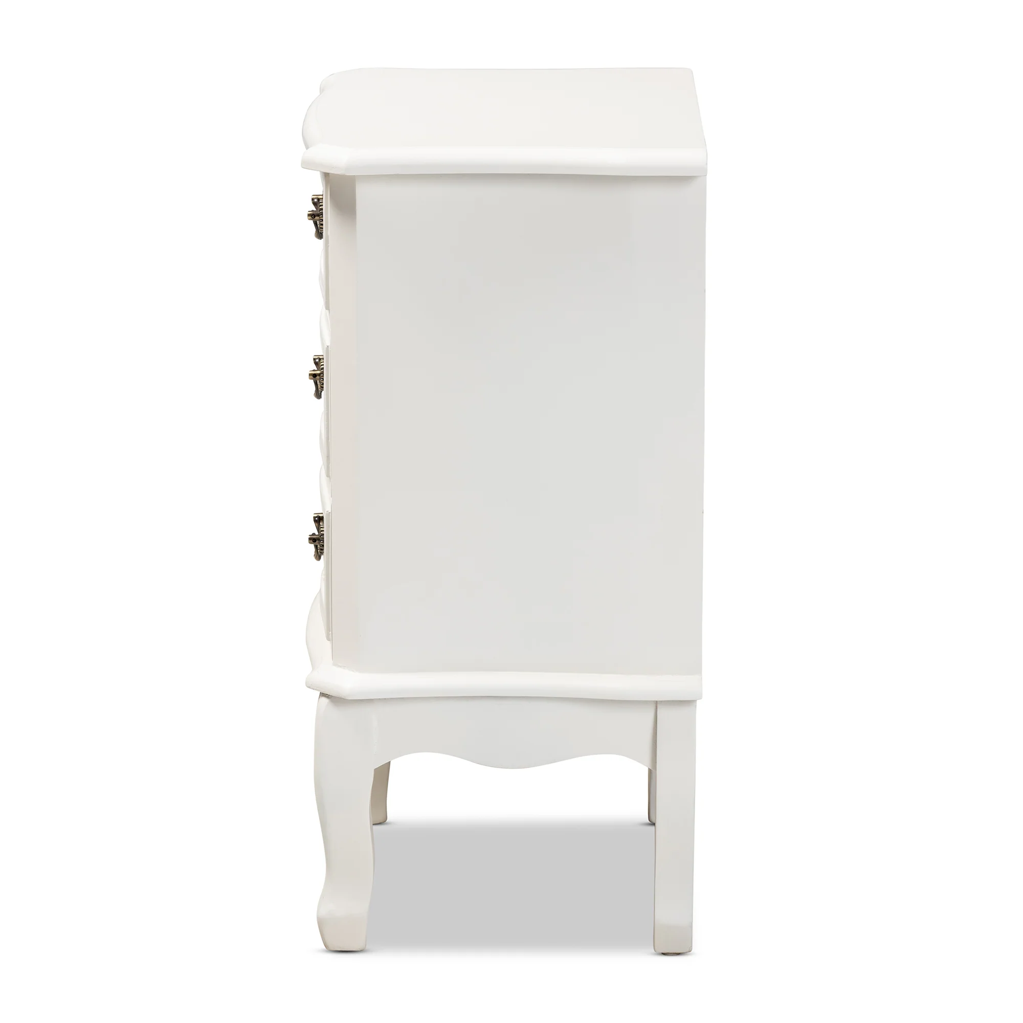 Baxton Studio Gabrielle Traditional French Country Provincial White-Finished 3-Drawer Wood End Table - Image 7