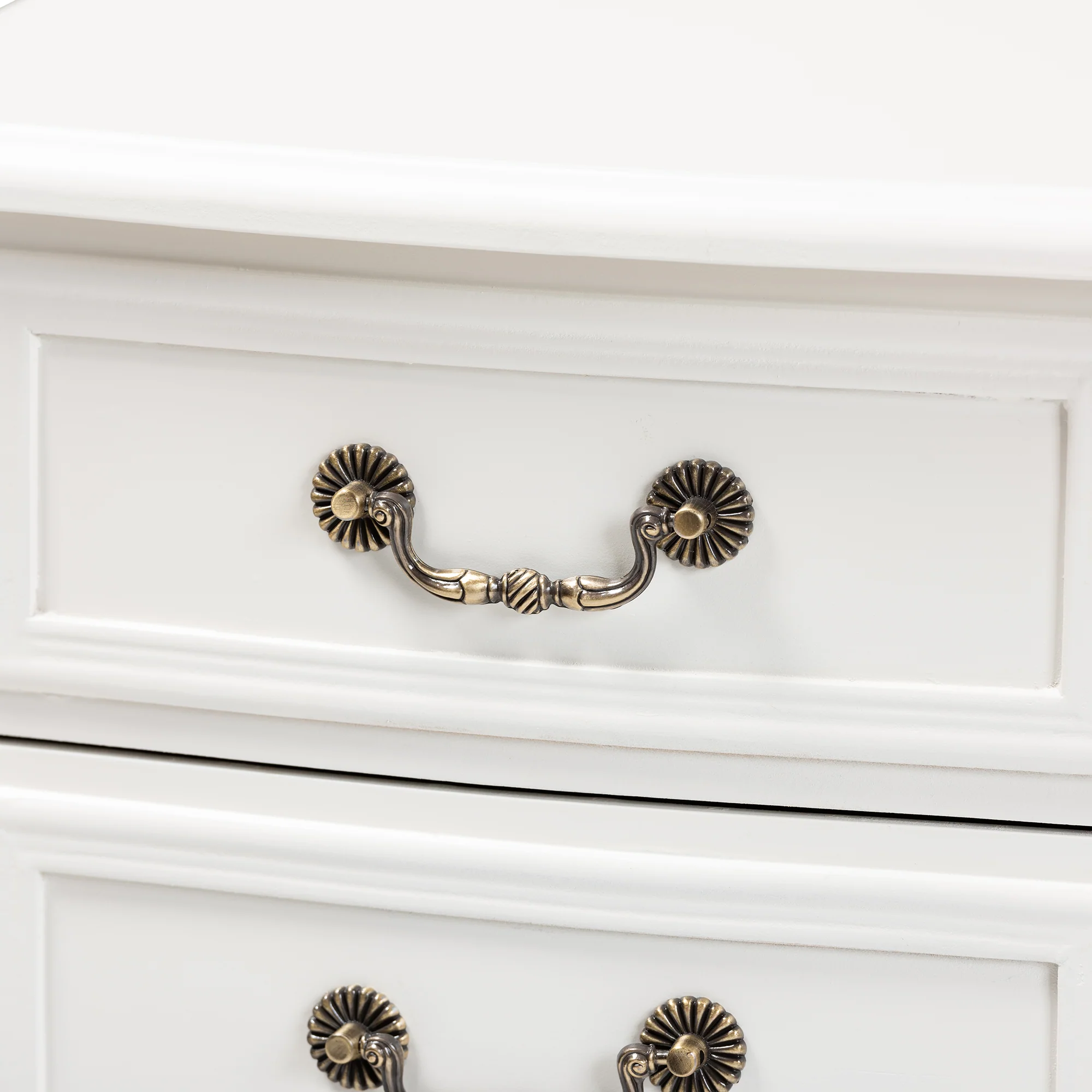 Baxton Studio Gabrielle Traditional French Country Provincial White-Finished 3-Drawer Wood End Table - Image 8