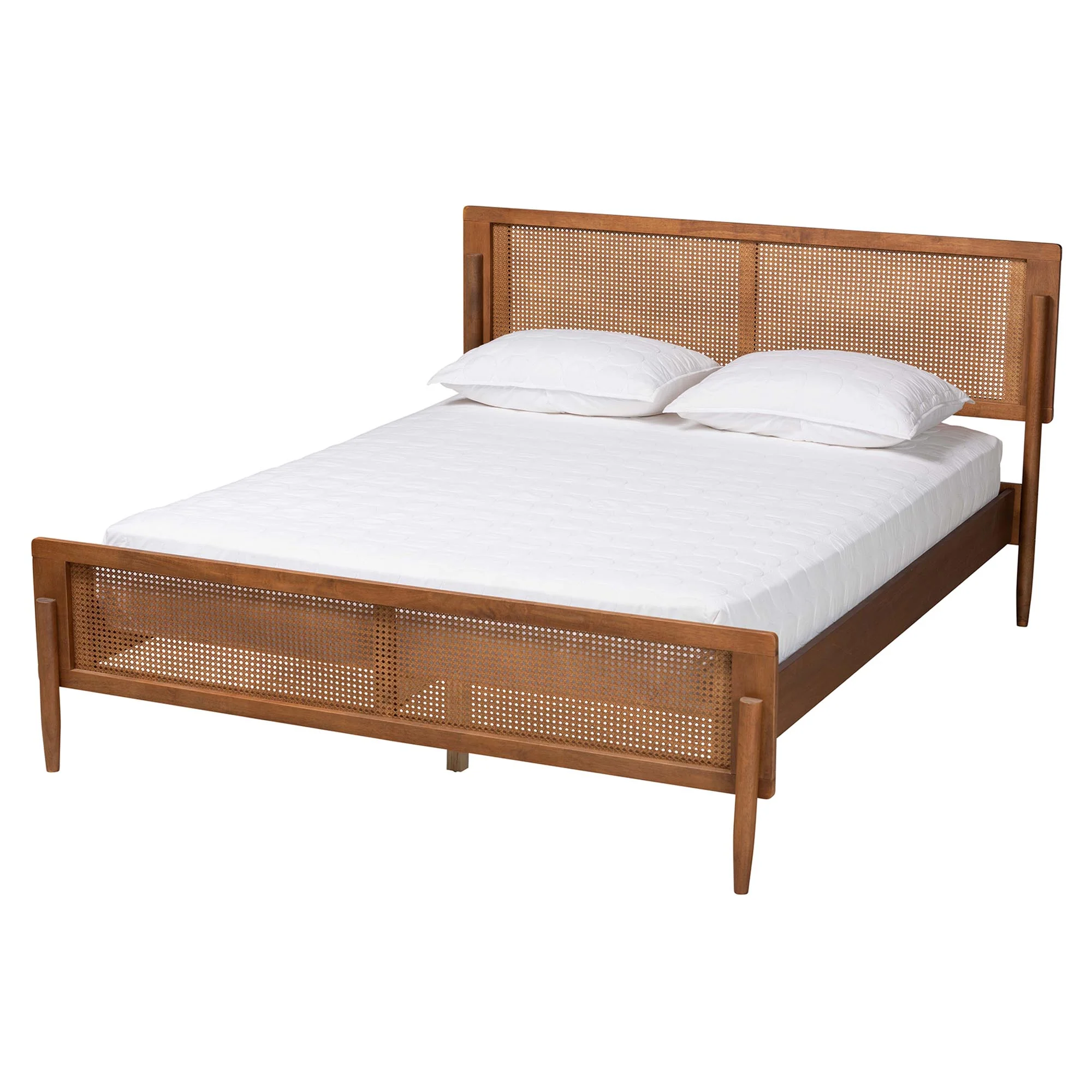 Baxton Studio Gardwin Mid-Century Modern Ash Walnut Finished Wood King Size Platform Bed - Image 2