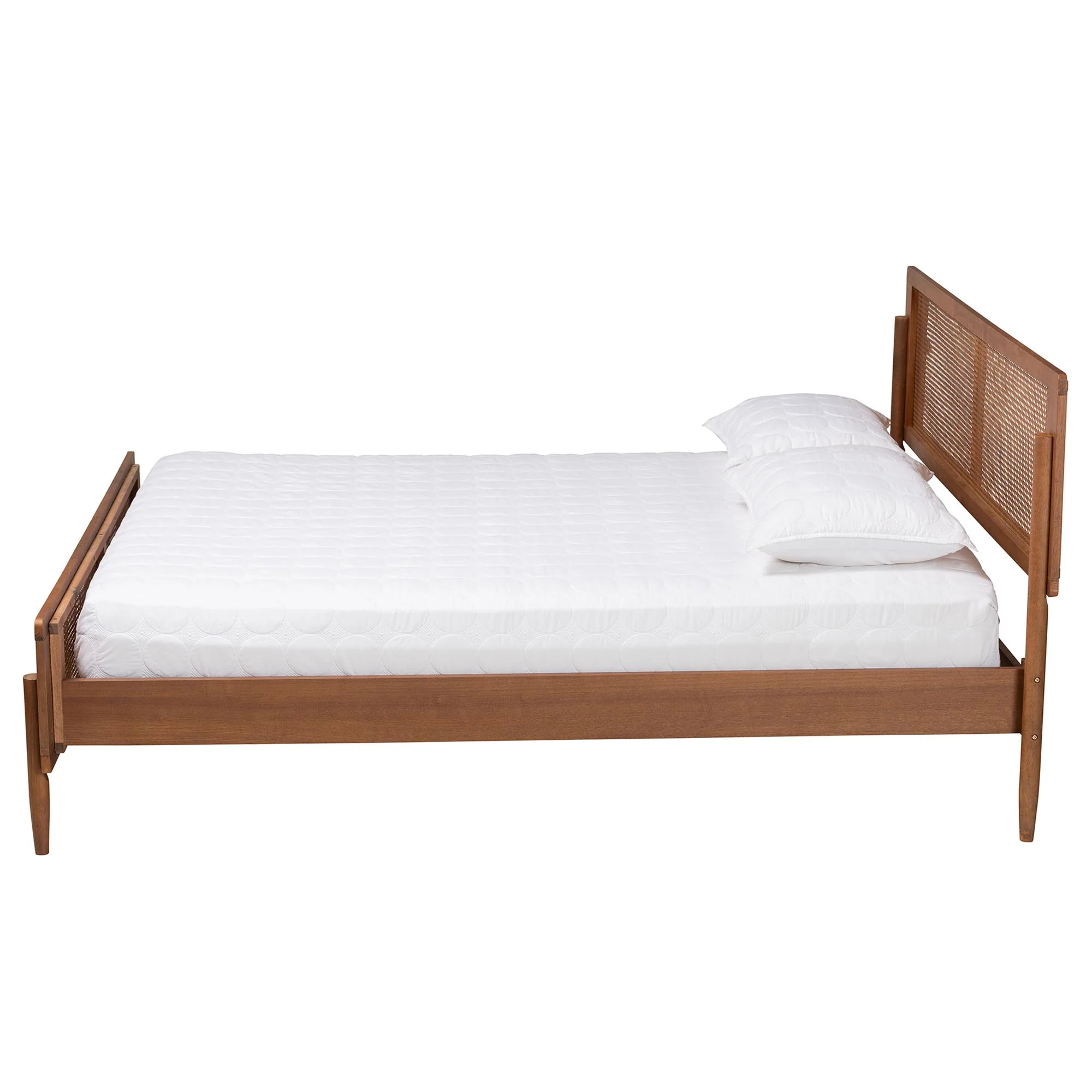 Baxton Studio Gardwin Mid-Century Modern Ash Walnut Finished Wood Queen Size Platform Bed - Image 3