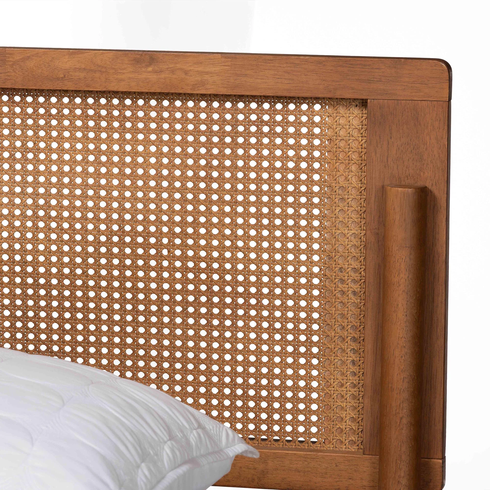 Baxton Studio Gardwin Mid-Century Modern Ash Walnut Finished Wood Queen Size Platform Bed - Image 5