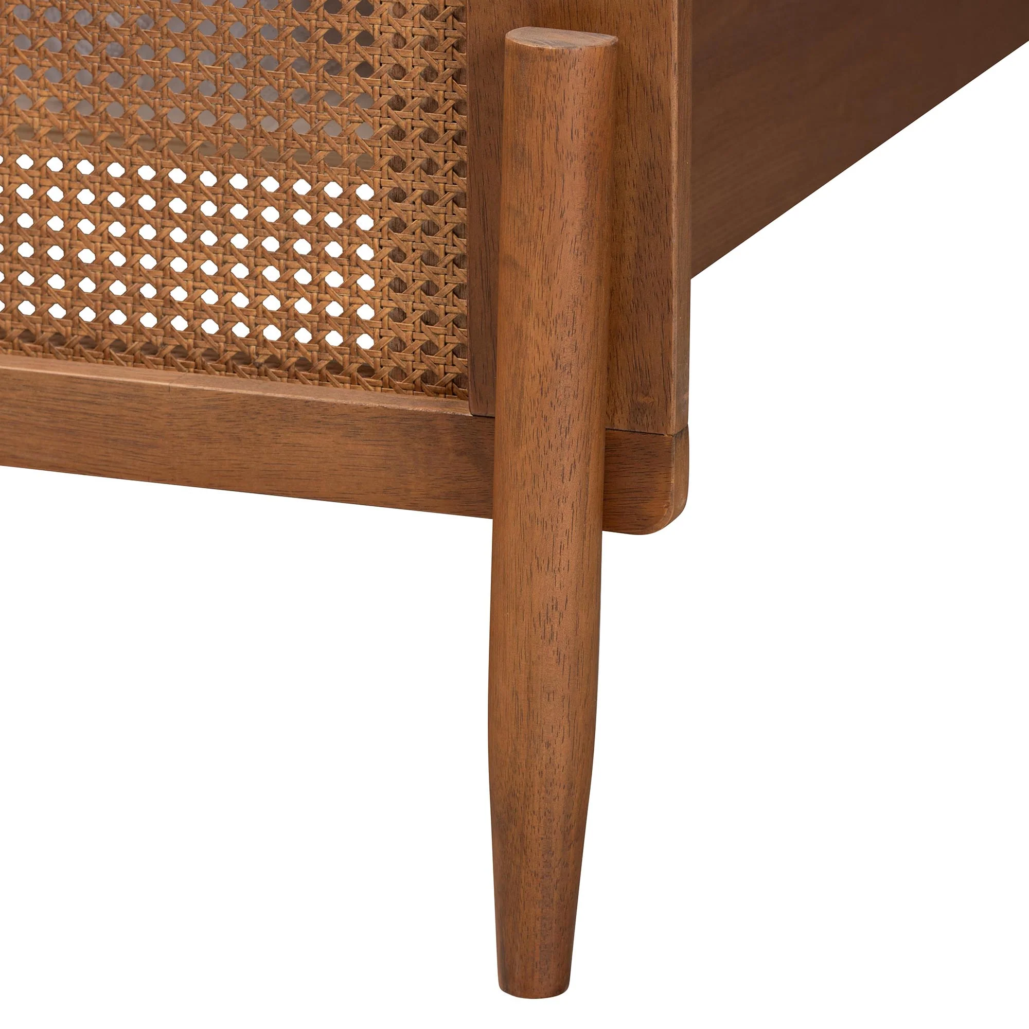 Baxton Studio Gardwin Mid-Century Modern Ash Walnut Finished Wood Queen Size Platform Bed - Image 6