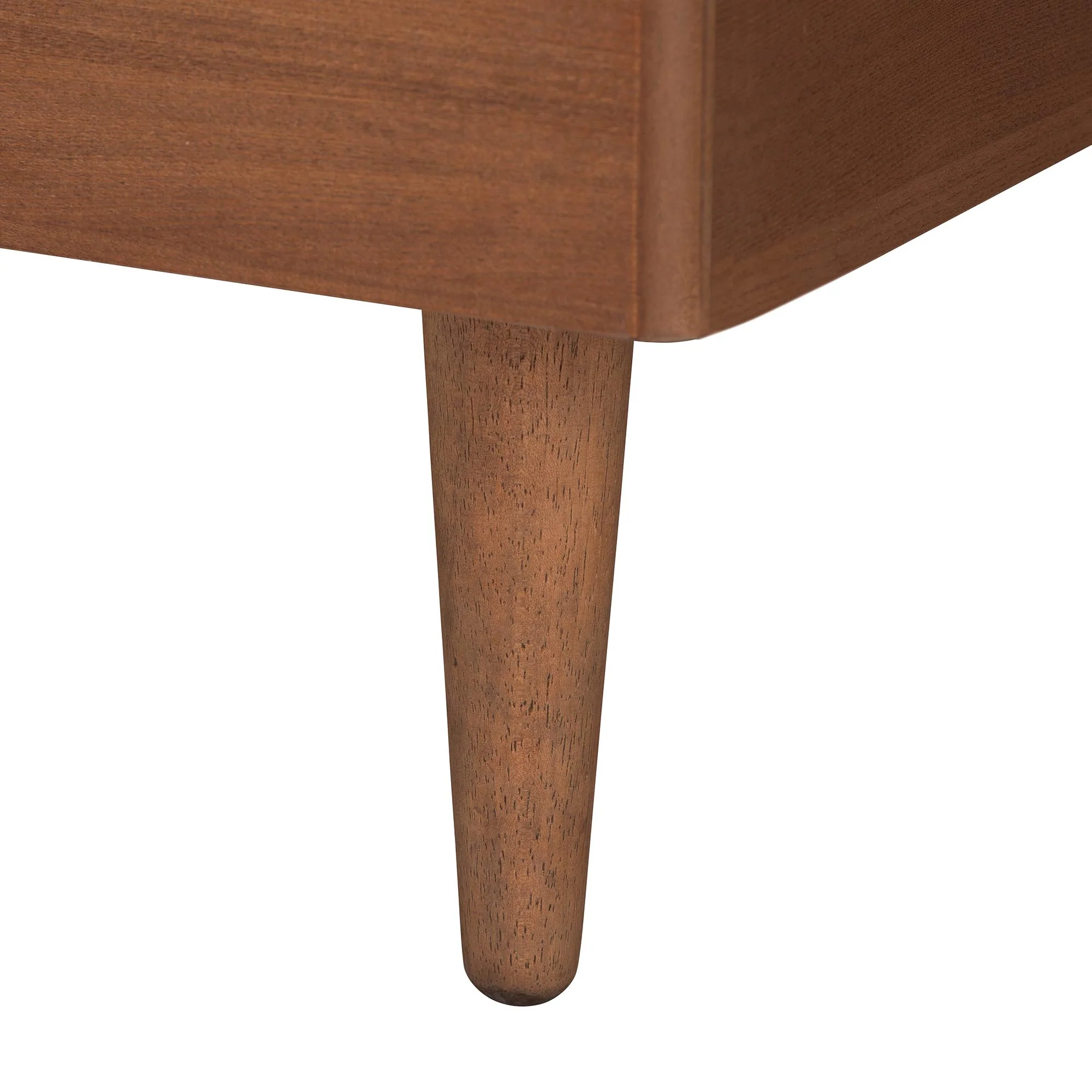 Baxton Studio Garron Mid-Century Modern Grey Fabric and Walnut Brown Wood King Size Platform Bed - Image 10