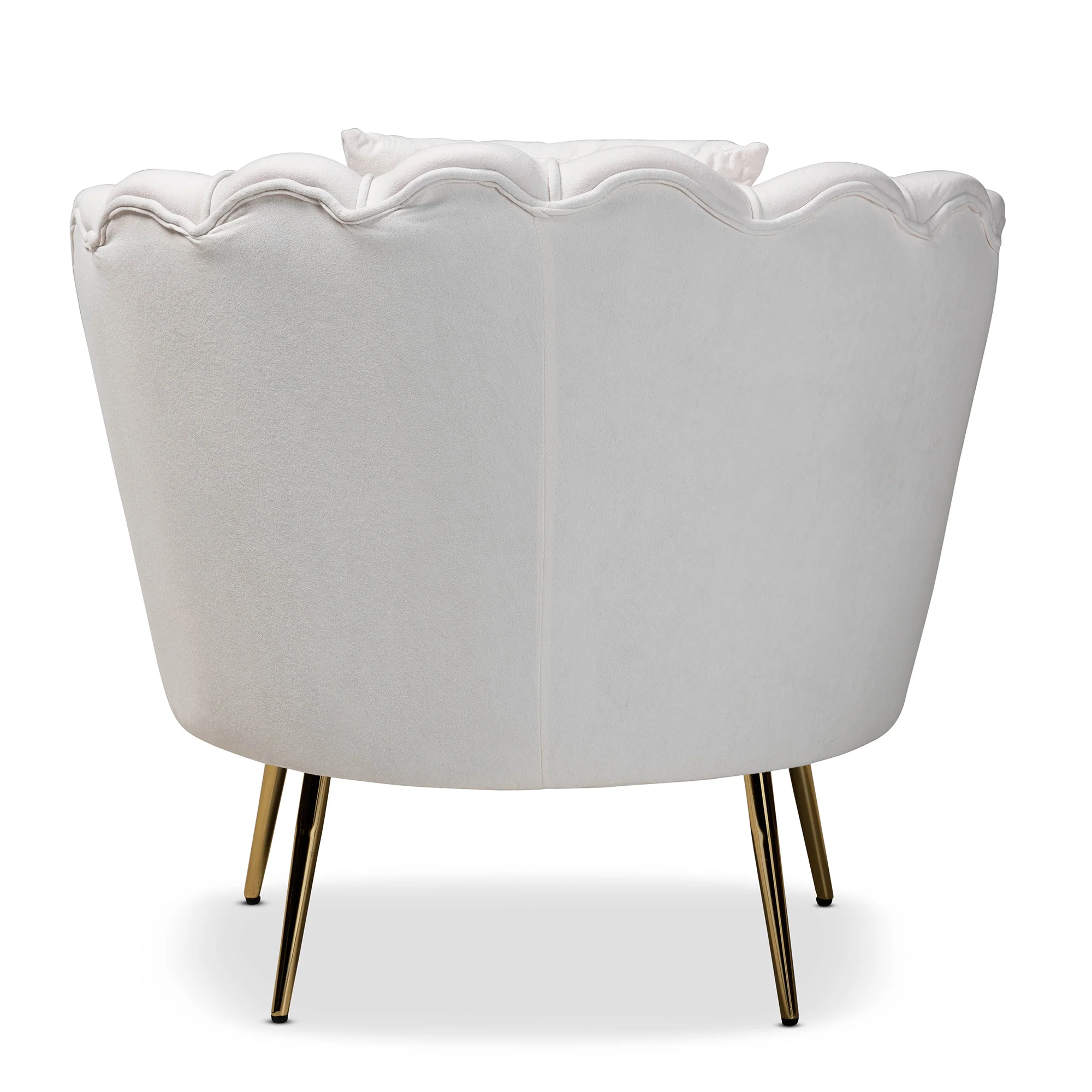 Baxton Studio Garson Glam and Luxe Beige Velvet Fabric Upholstered and Gold Metal Finished Accent Chair - Image 5