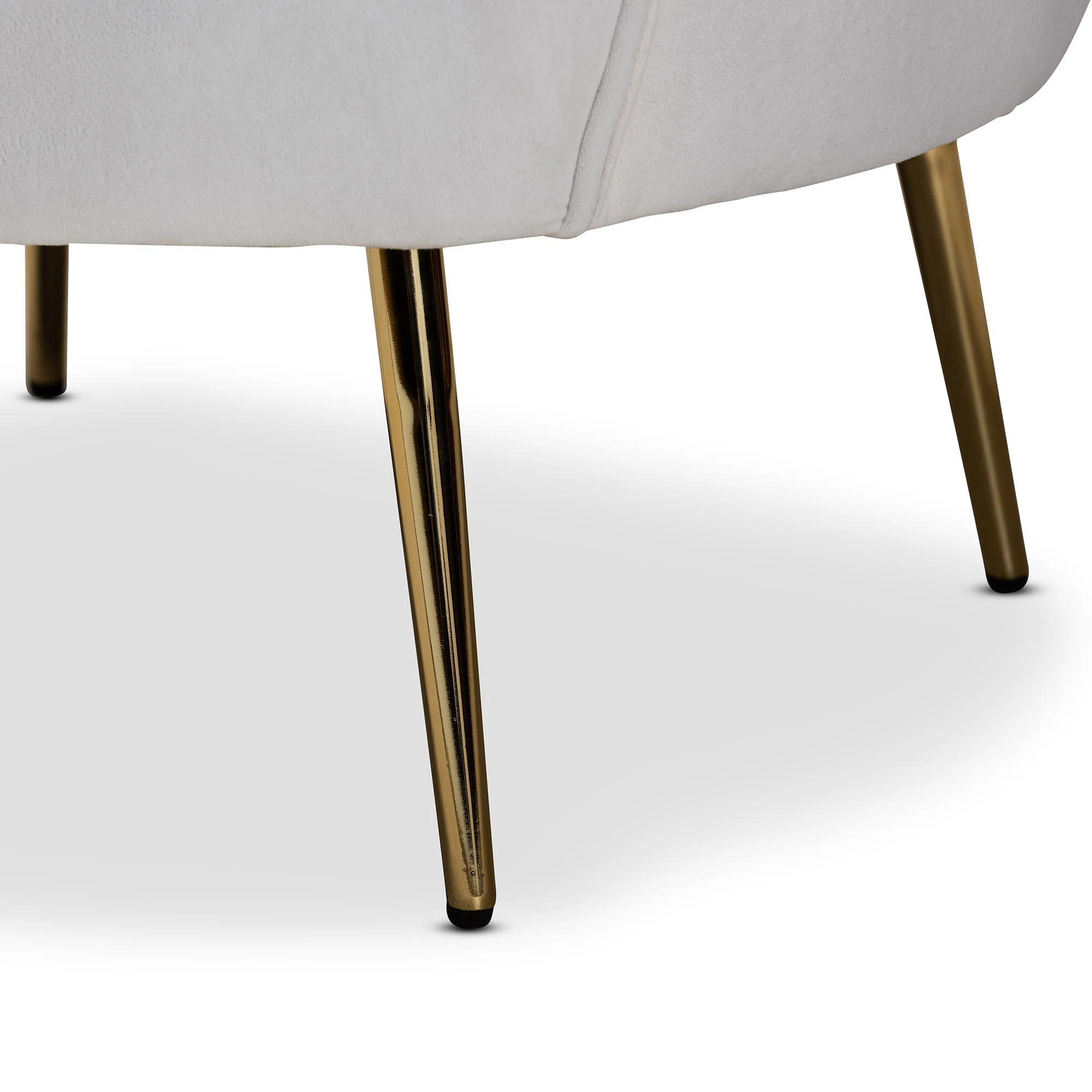 Baxton Studio Garson Glam and Luxe Beige Velvet Fabric Upholstered and Gold Metal Finished Accent Chair - Image 7