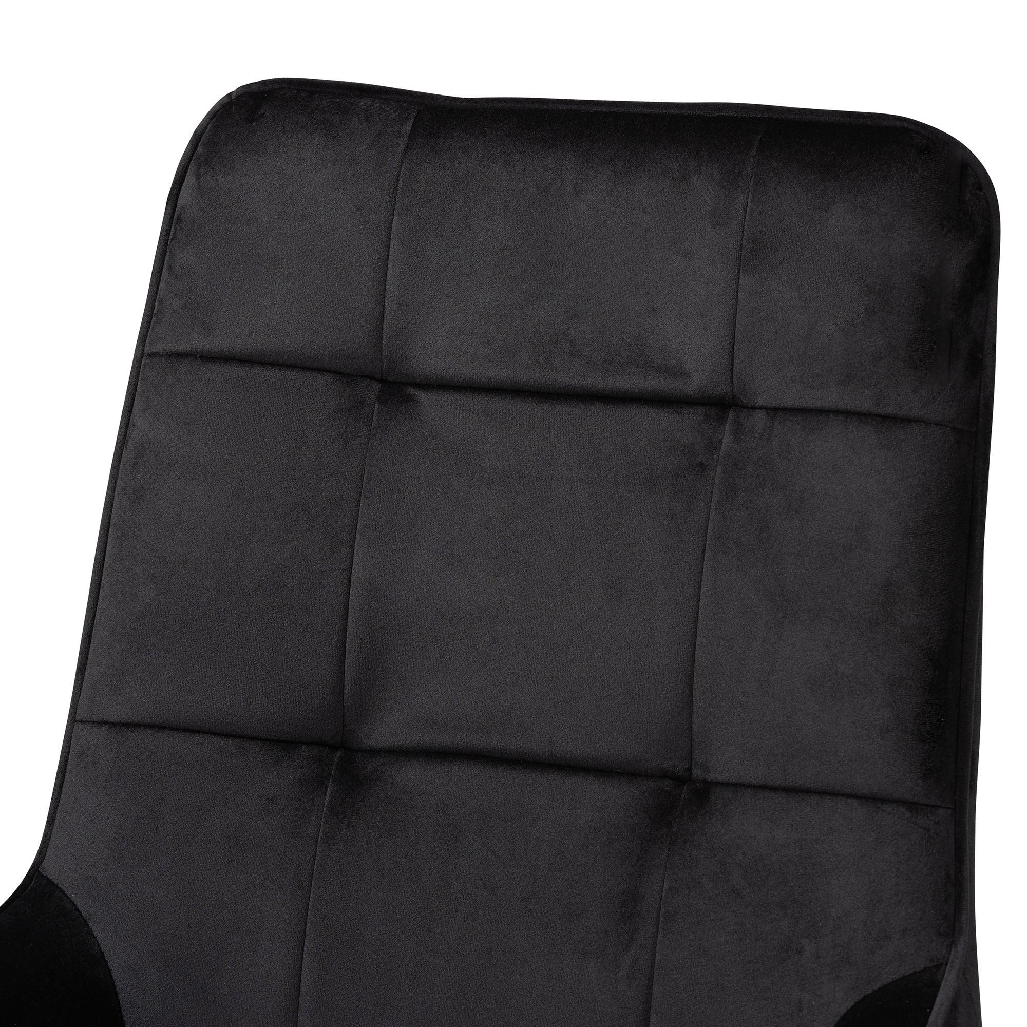 Baxton Studio Gavino Modern Luxe and Glam Black Velvet Fabric Upholstered and Gold Finished Metal 2-Piece Dining Chair Set - Image 5