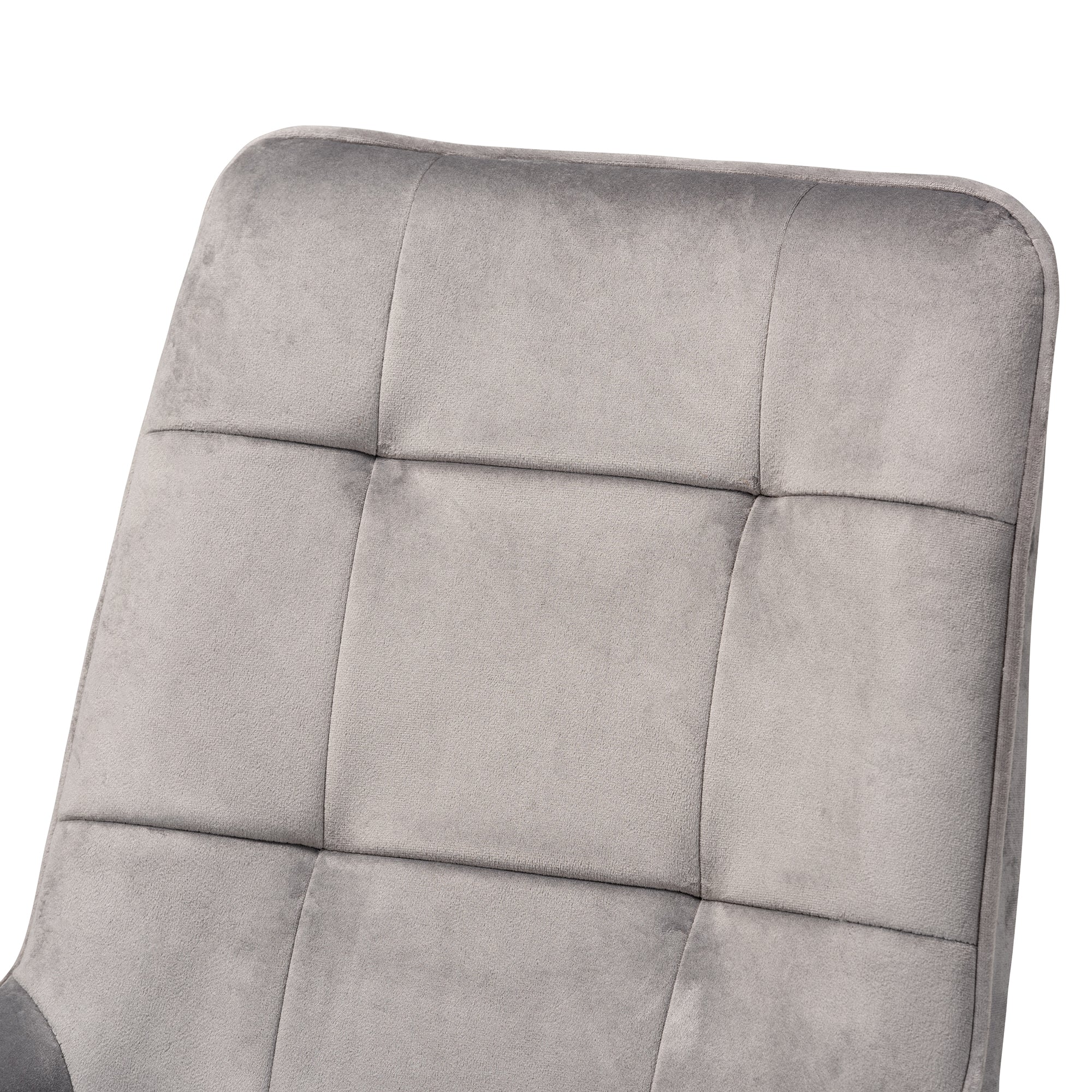 Baxton Studio Gavino Modern Luxe and Glam Grey Velvet Fabric Upholstered and Gold Finished Metal 2-Piece Dining Chair Set - Image 5