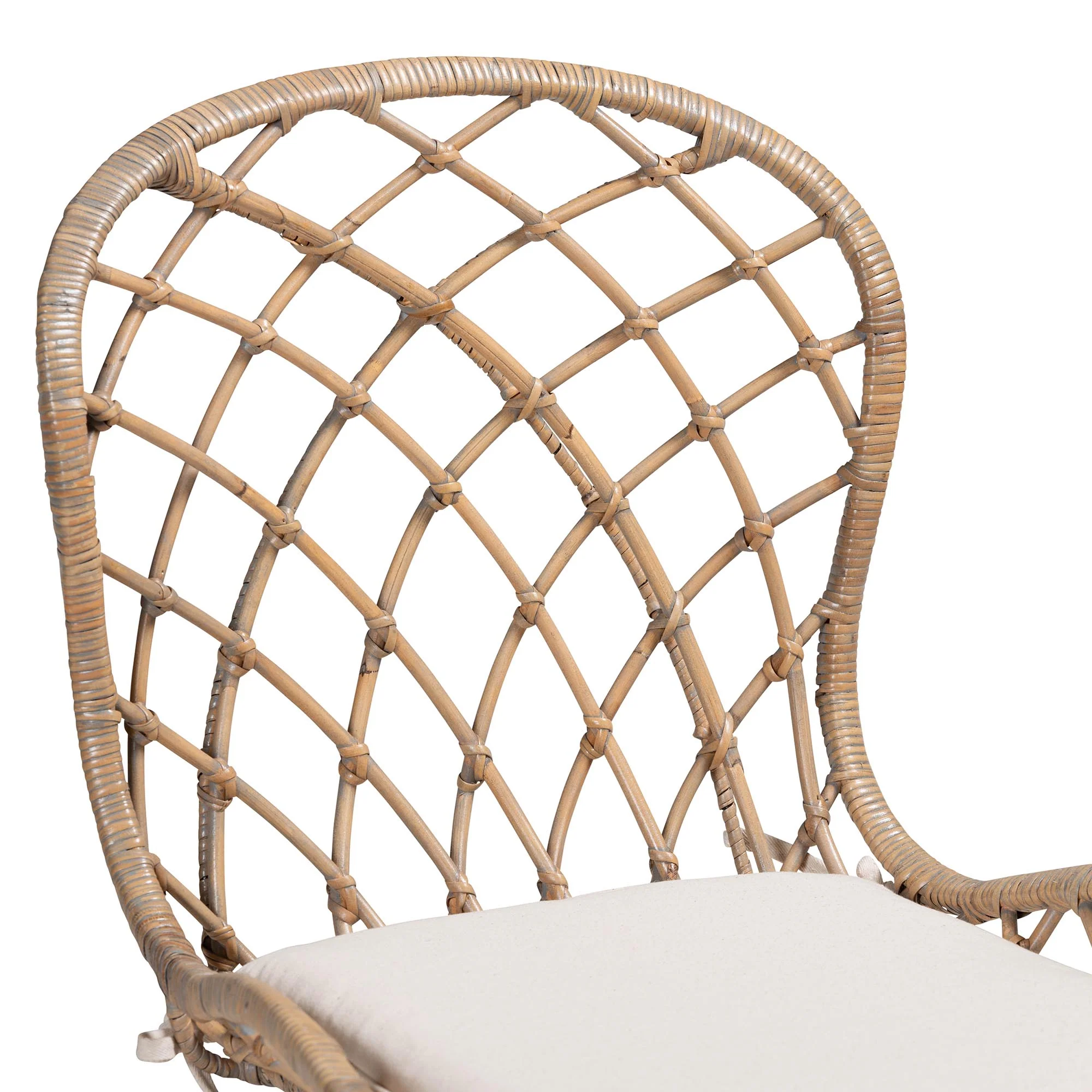 Baxton Studio Gedali Modern Bohemian Greywashed Rattan and Natural Brown Finished Wood 7-Piece Dining Set - Image 10