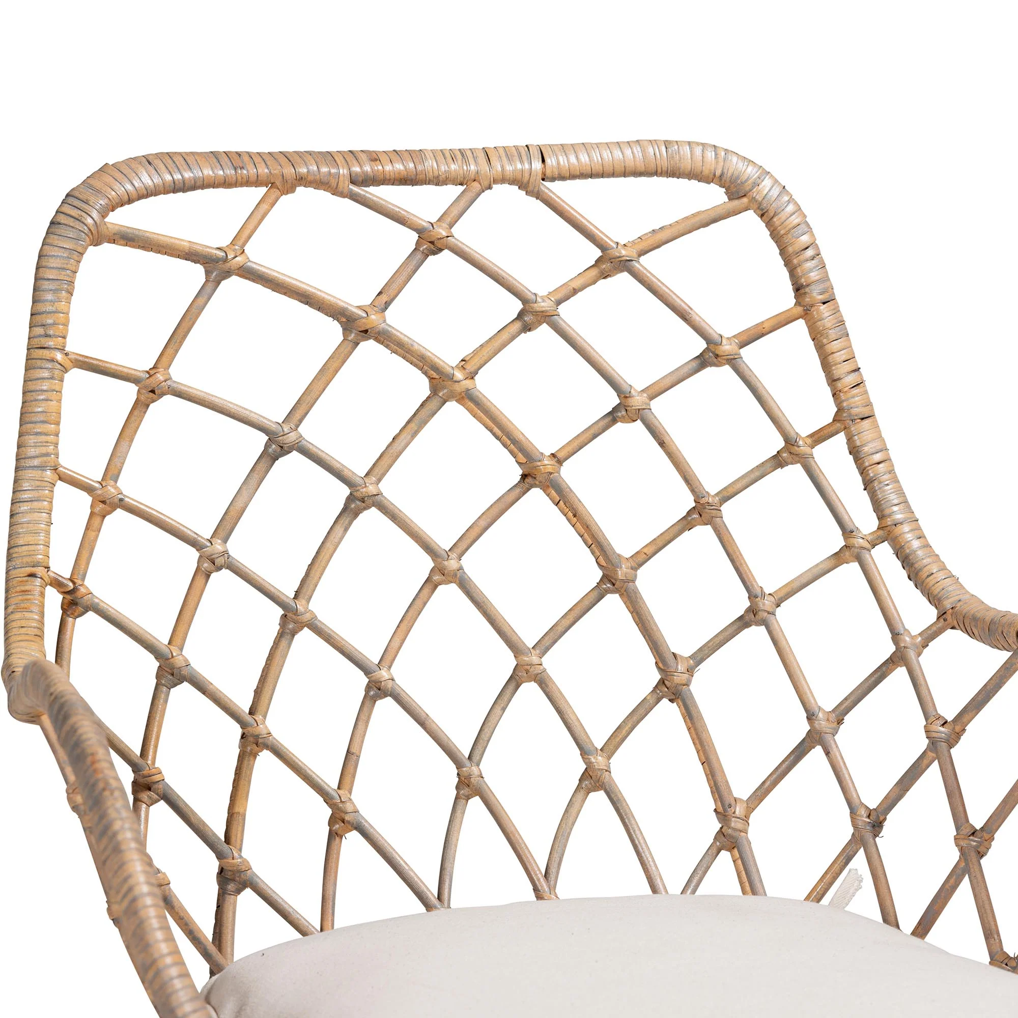 Baxton Studio Gedali Modern Bohemian Greywashed Rattan and Natural Brown Finished Wood 7-Piece Dining Set - Image 11