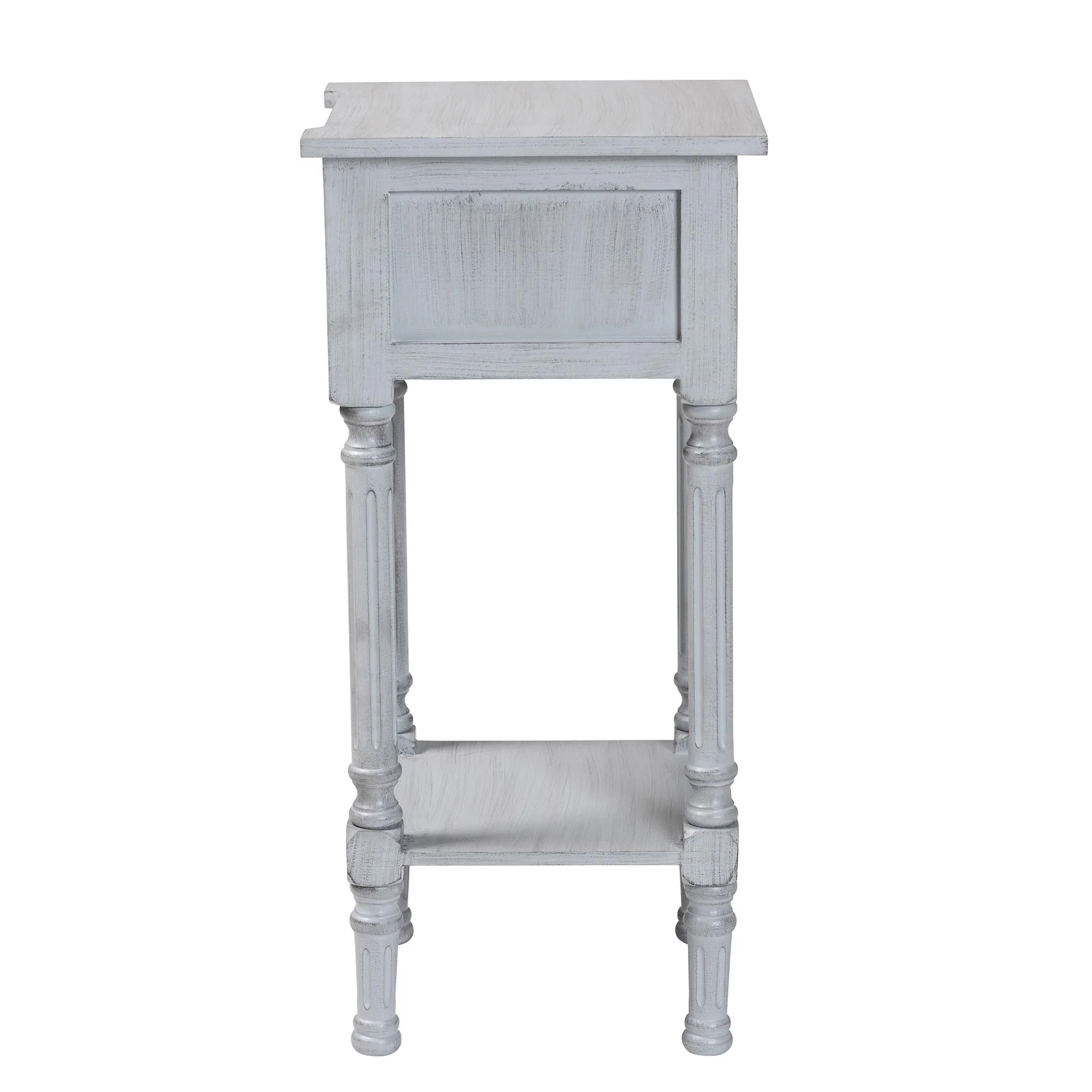 Baxton Studio Gellert Classic and Traditional Grey Finished Wood 1-Drawer End Table - Image 5