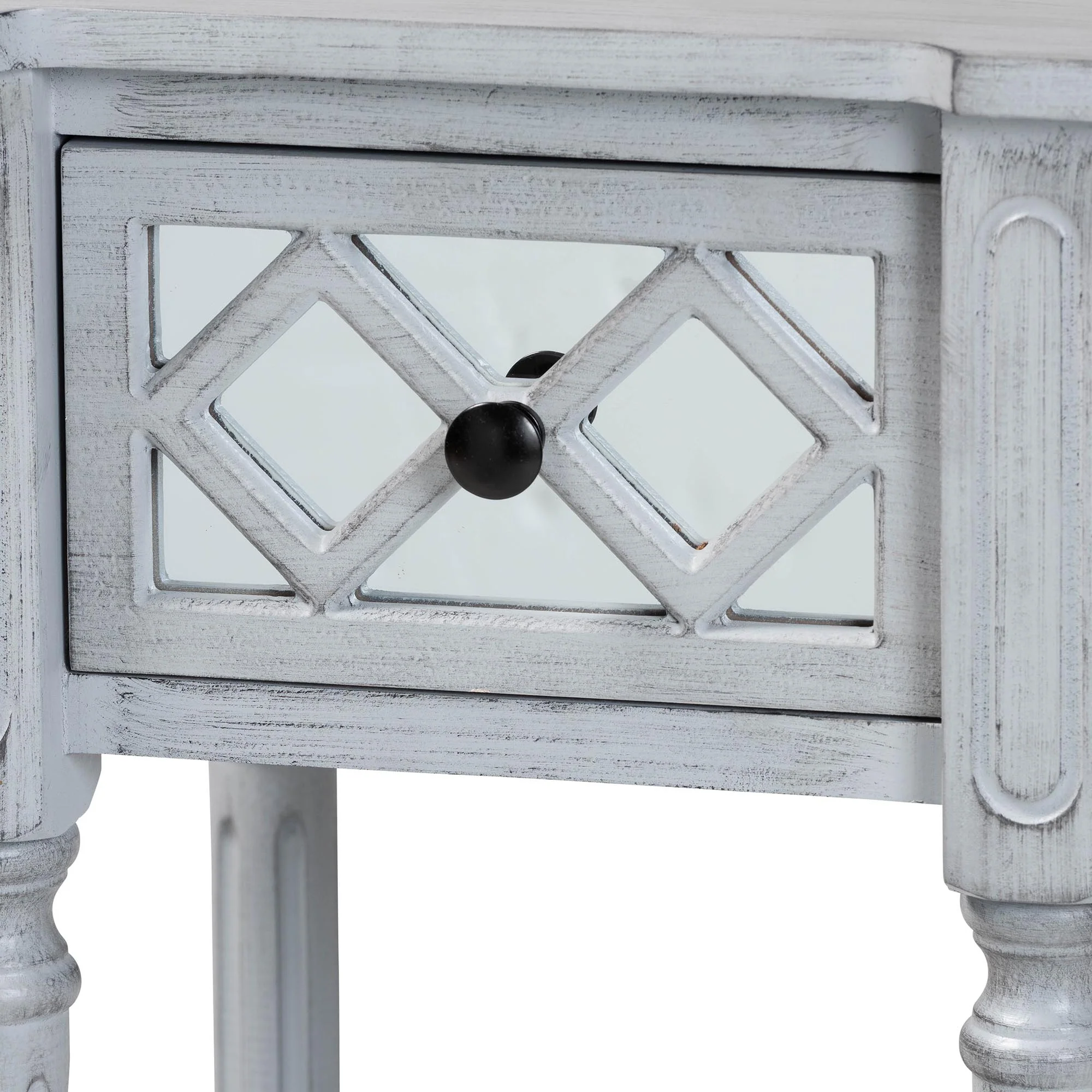 Baxton Studio Gellert Classic and Traditional Grey Finished Wood 1-Drawer End Table - Image 6