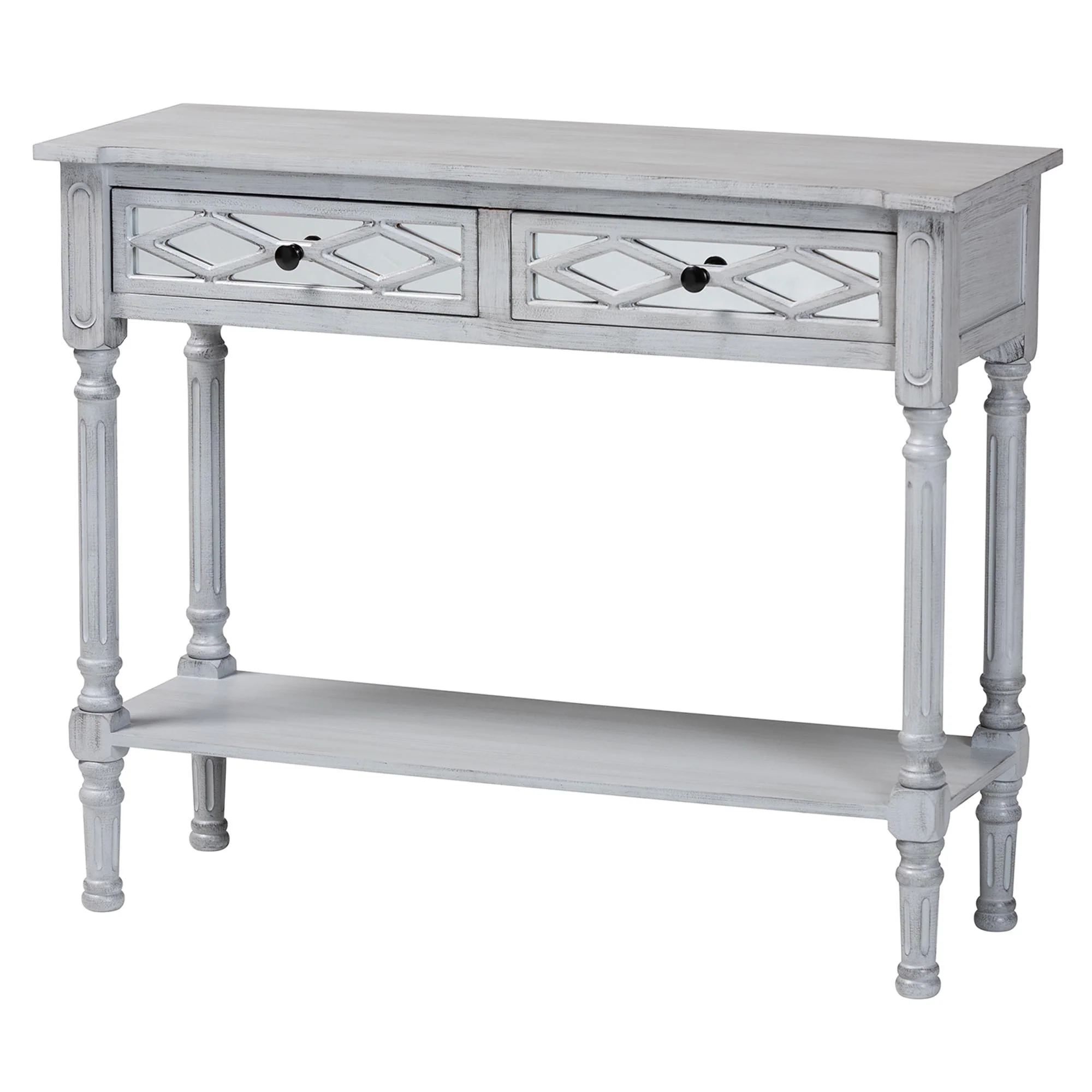 Baxton Studio Gellert Classic and Traditional Grey Finished Wood 2-Drawer Console Table - Image 2