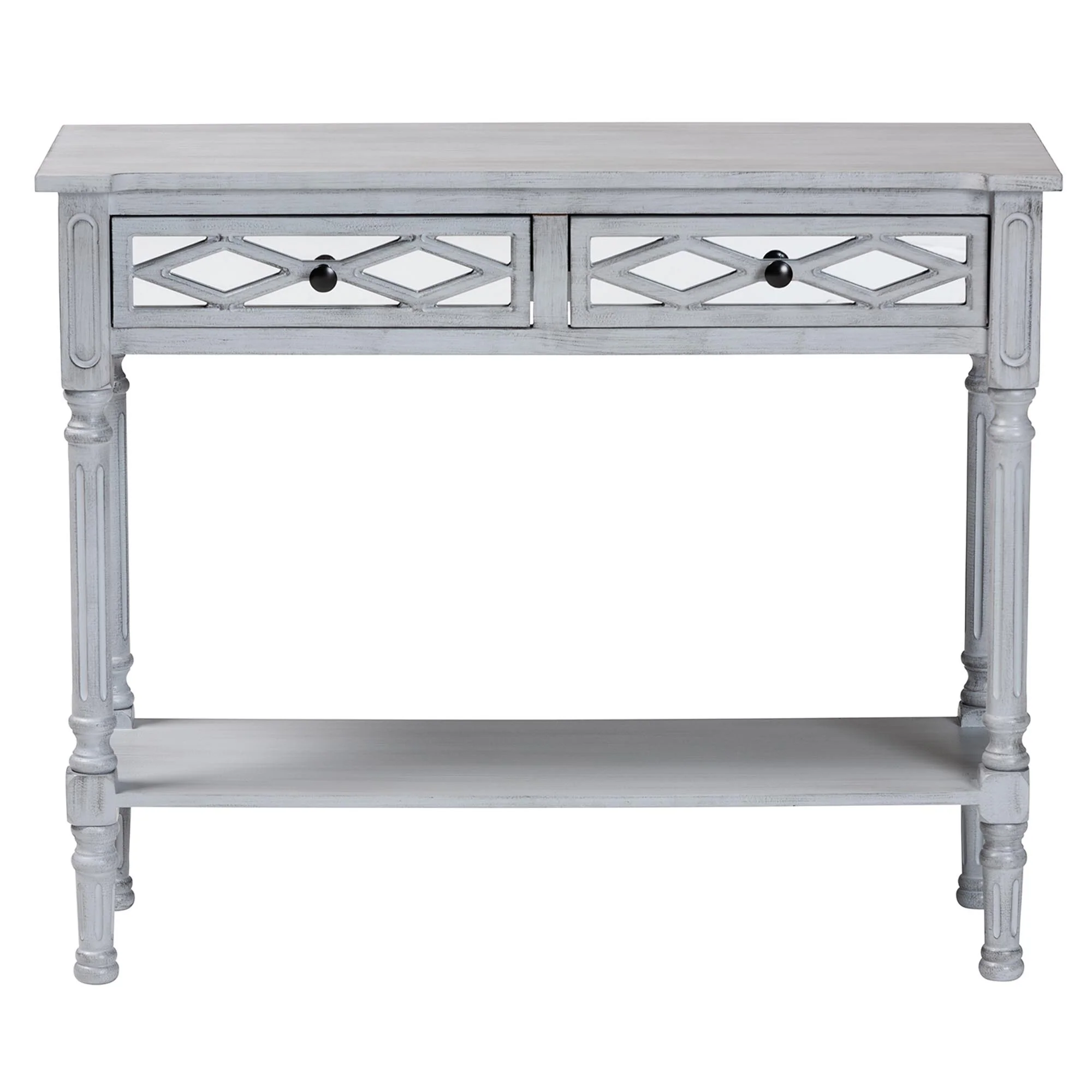 Baxton Studio Gellert Classic and Traditional Grey Finished Wood 2-Drawer Console Table - Image 4