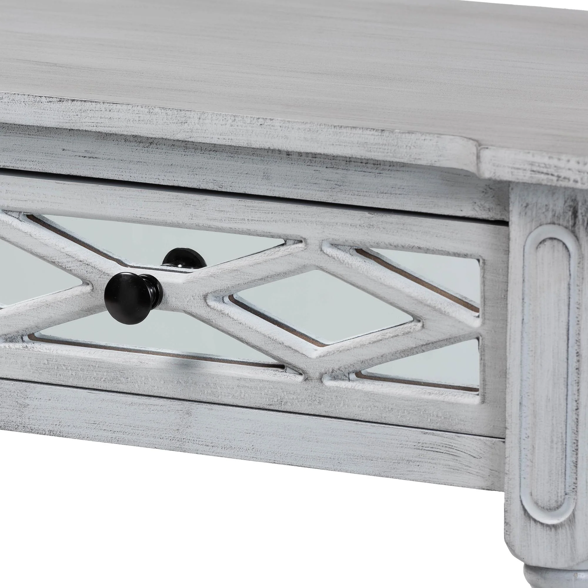 Baxton Studio Gellert Classic and Traditional Grey Finished Wood 2-Drawer Console Table - Image 6