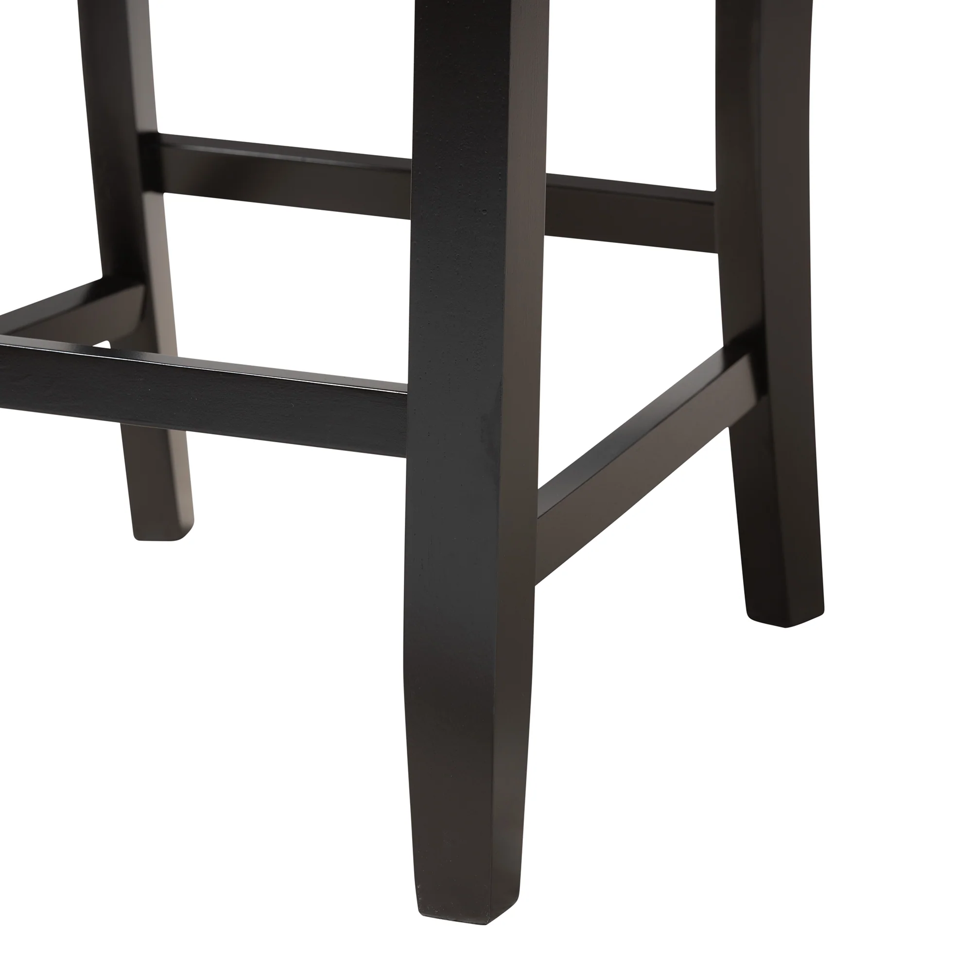 Baxton Studio Genesis Modern Beige Fabric and Dark Brown Finished Wood 2-Piece Counter Stool Set - Image 6