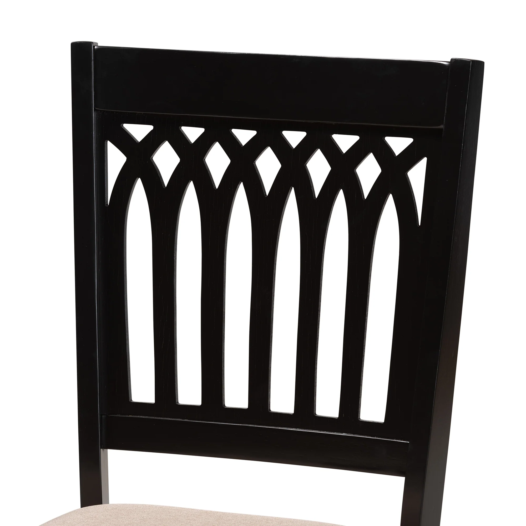 Baxton Studio Genesis Modern Beige Fabric and Dark Brown Finished Wood 6-Piece Dining Set - Image 10