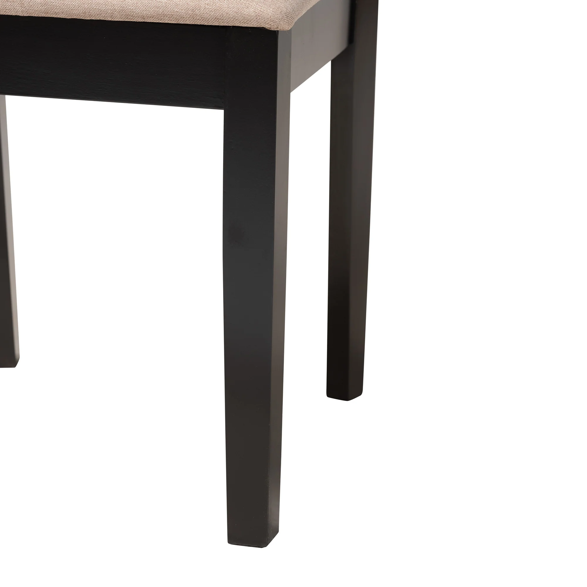 Baxton Studio Genesis Modern Beige Fabric and Dark Brown Finished Wood 7-Piece Dining Set - Image 9