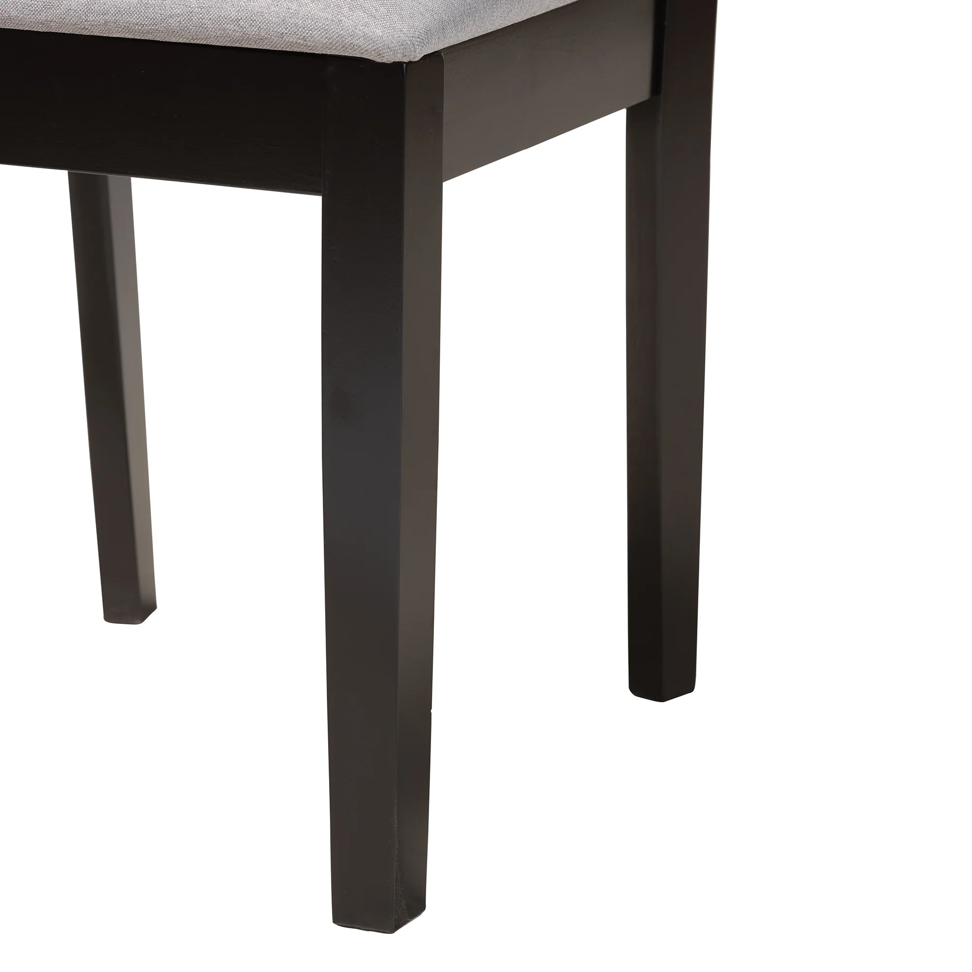 Baxton Studio Genesis Modern Grey Fabric and Dark Brown Finished Wood 2-Piece Dining Chair Set - Image 8
