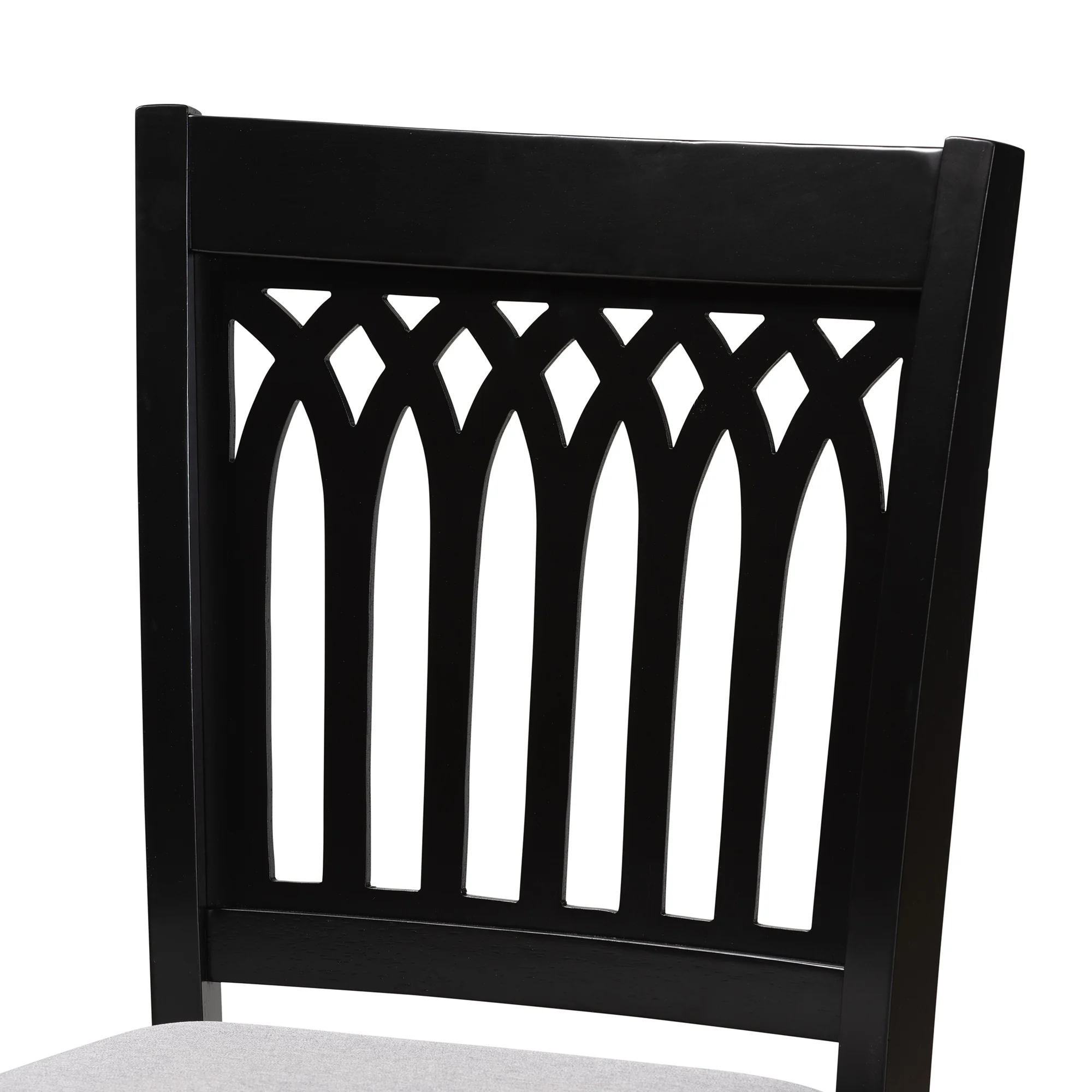 Baxton Studio Genesis Modern Grey Fabric and Dark Brown Finished Wood 5-Piece Pub Set - Image 8