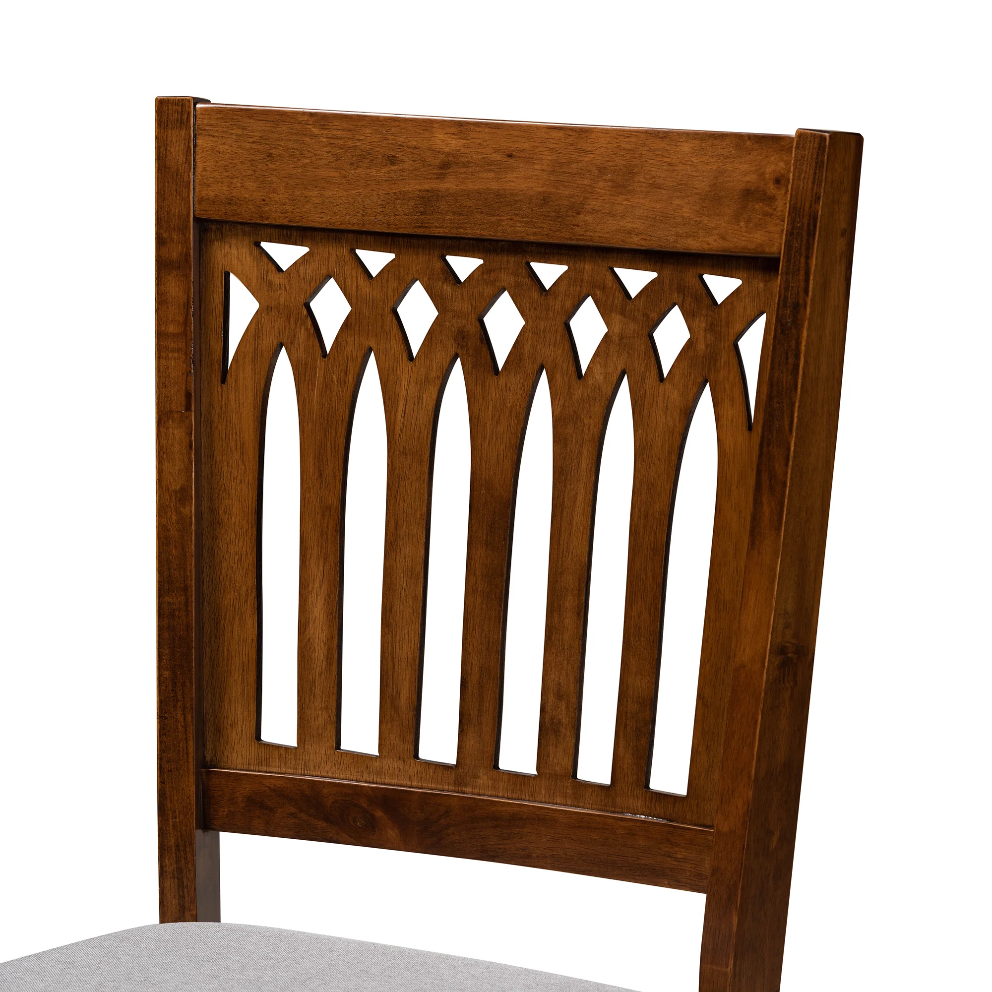 Baxton Studio Genesis Modern Grey Fabric and Walnut Brown Finished Wood 7-Piece Dining Set - Image 8
