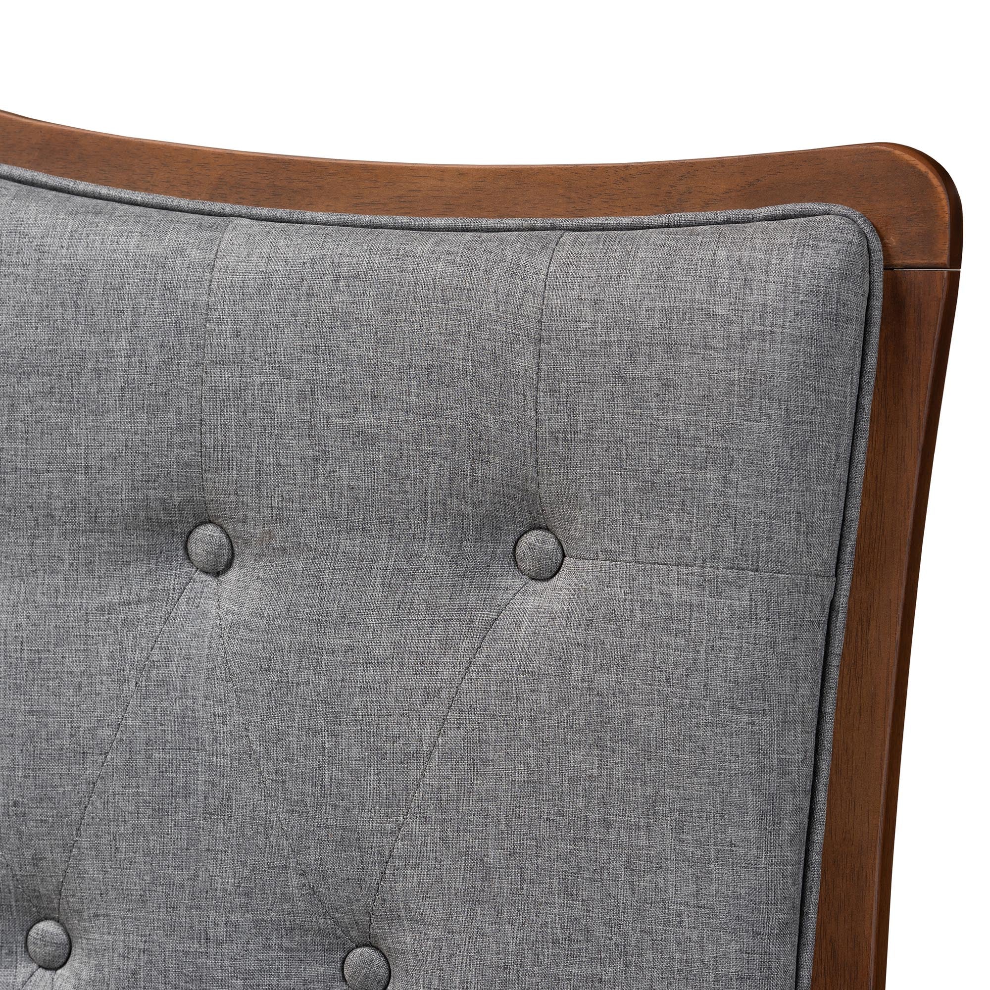 Baxton Studio Georgia Classic and Traditional Grey Fabric and Walnut Brown Finished Wood Queen Size Headboard - Image 4