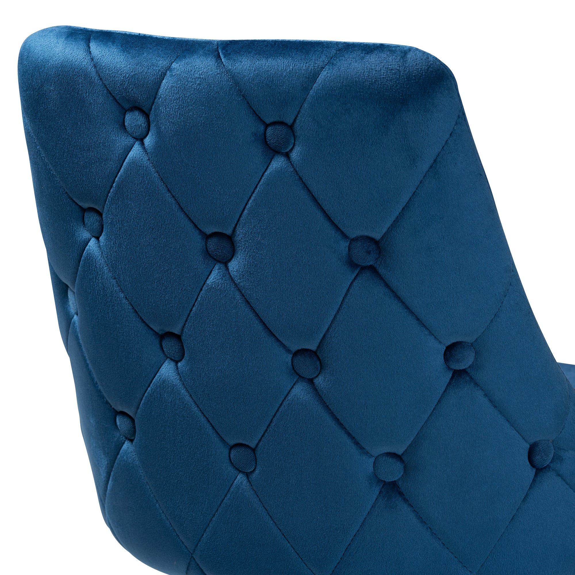 Baxton Studio Giada Contemporary Glam and Luxe Navy Blue Velvet Fabric and Dark Brown Finished Wood 2-Piece Bar Stool Set - Image 8