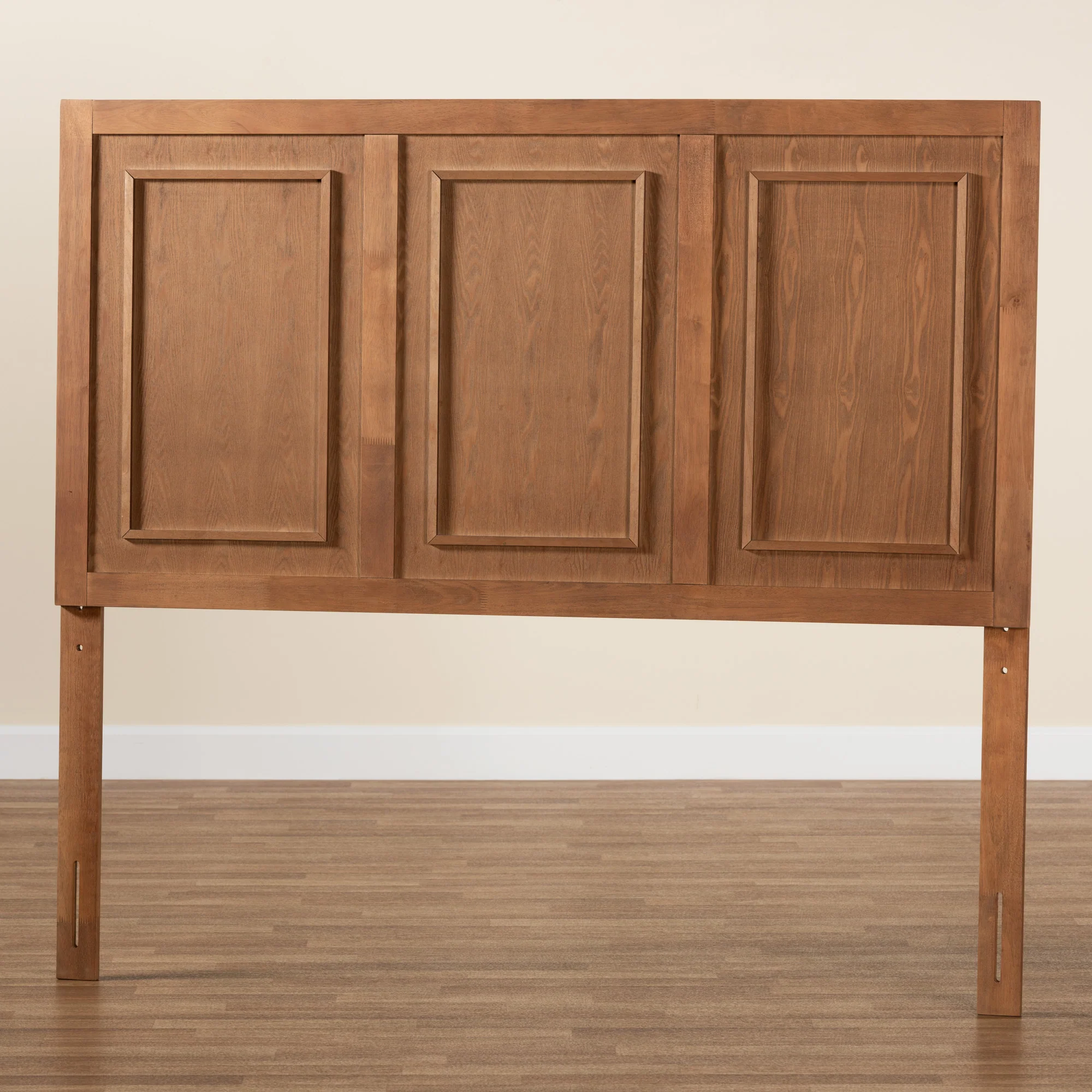 Baxton Studio Giordano Classic and Traditional Ash Walnut Finished Wood Full Size Headboard - Image 6