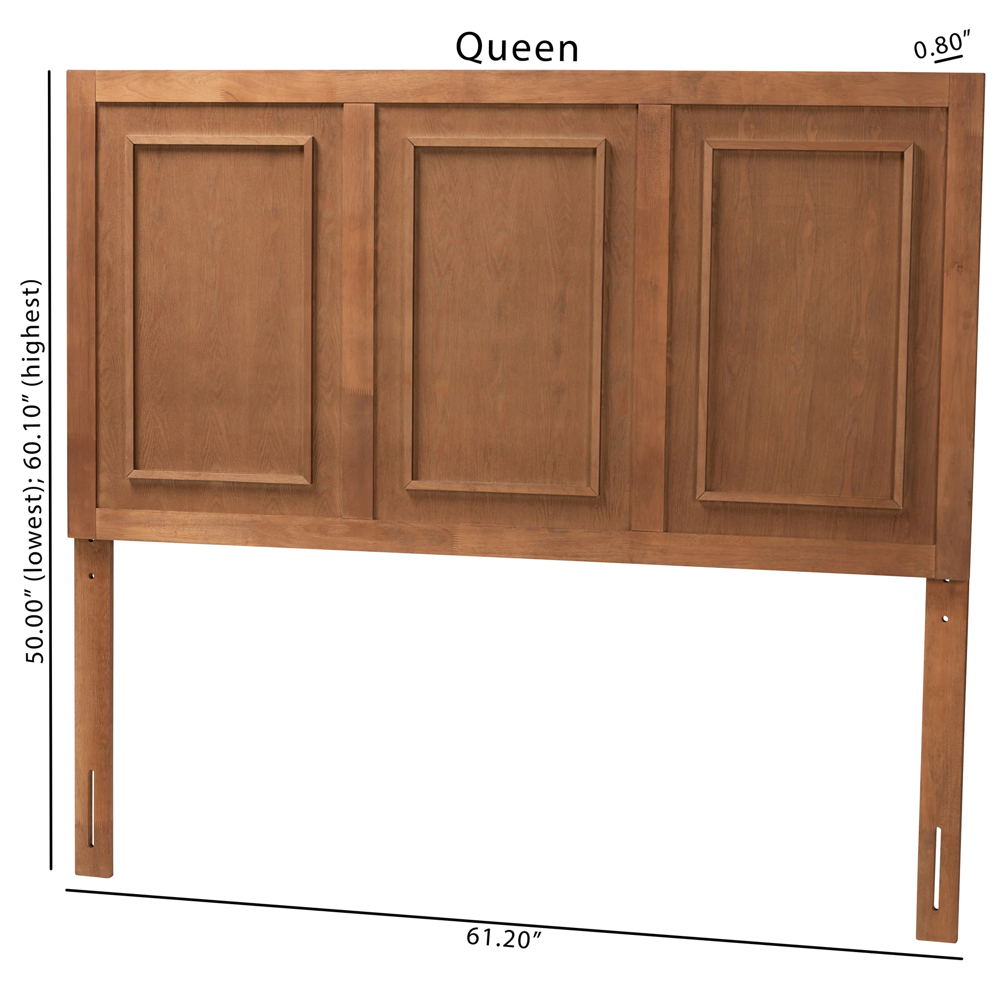 Baxton Studio Giordano Classic and Traditional Ash Walnut Finished Wood King Size Headboard - Image 10