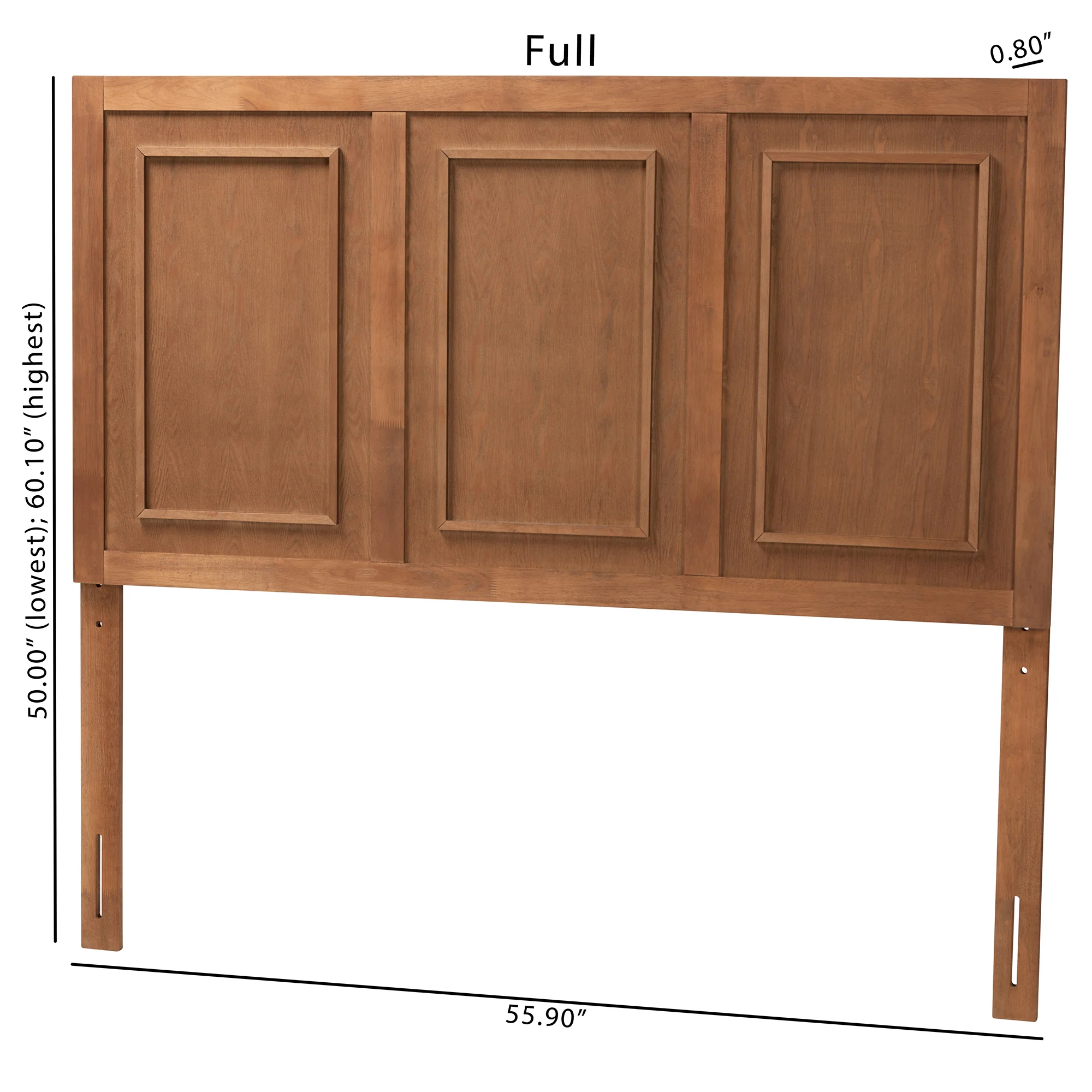 Baxton Studio Giordano Classic and Traditional Ash Walnut Finished Wood Queen Size Headboard - Image 7