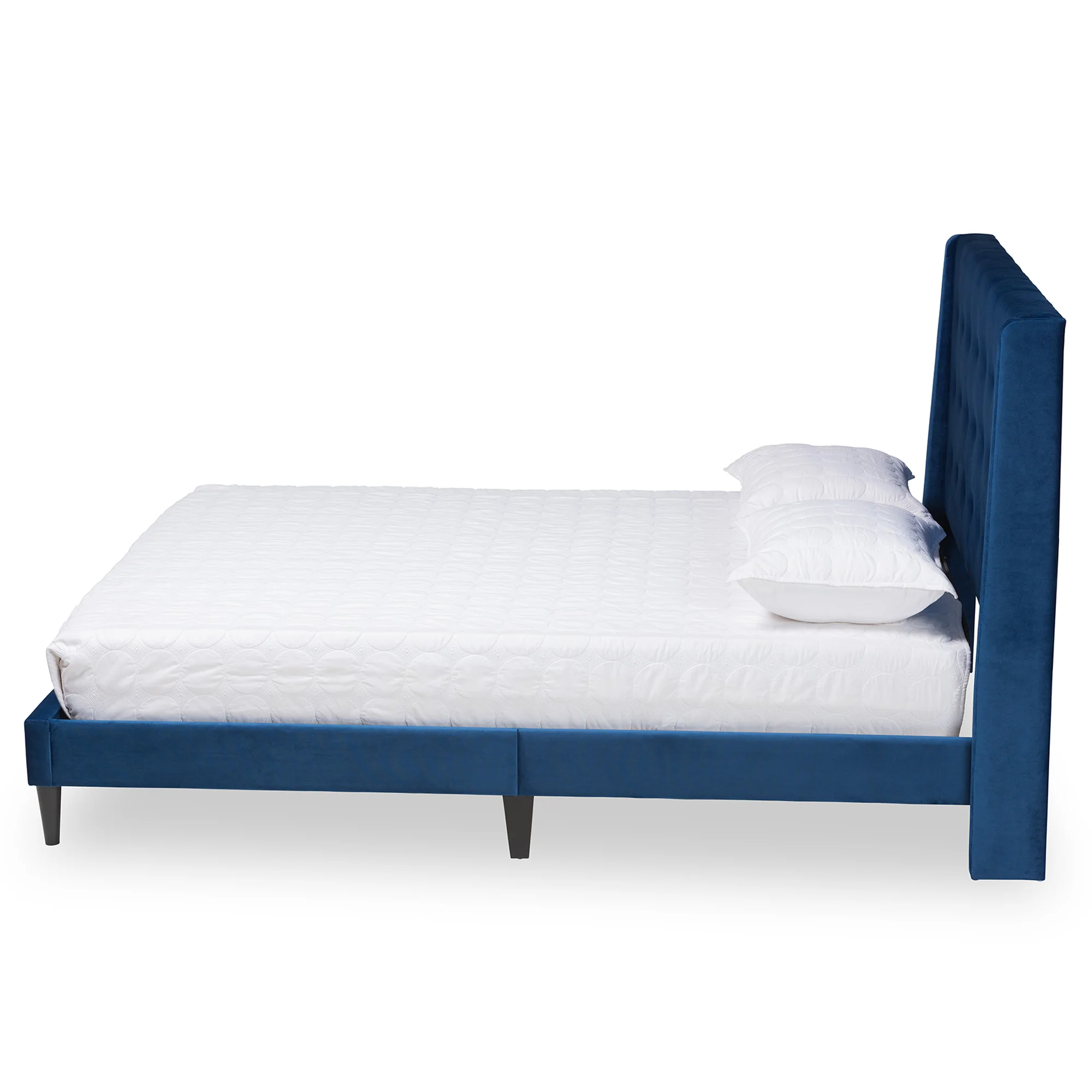 Baxton Studio Gothard Modern and Contemporary Grey Velvet Fabric Upholstered and Dark Brown Finished Wood Queen Size Platform Bed - Image 13