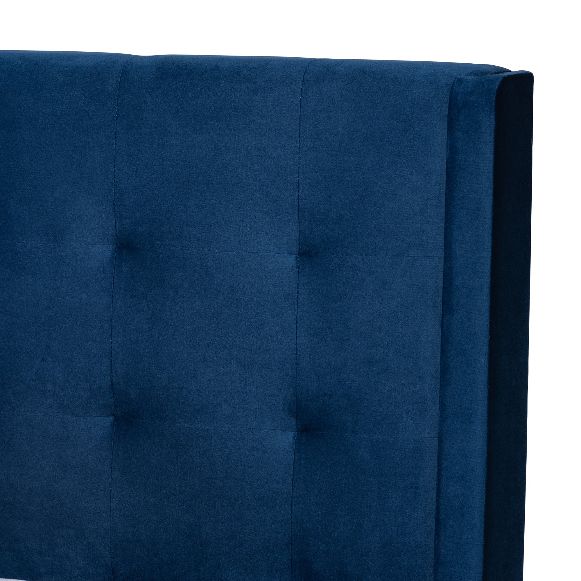 Baxton Studio Gothard Modern and Contemporary Grey Velvet Fabric Upholstered and Dark Brown Finished Wood Queen Size Platform Bed - Image 15