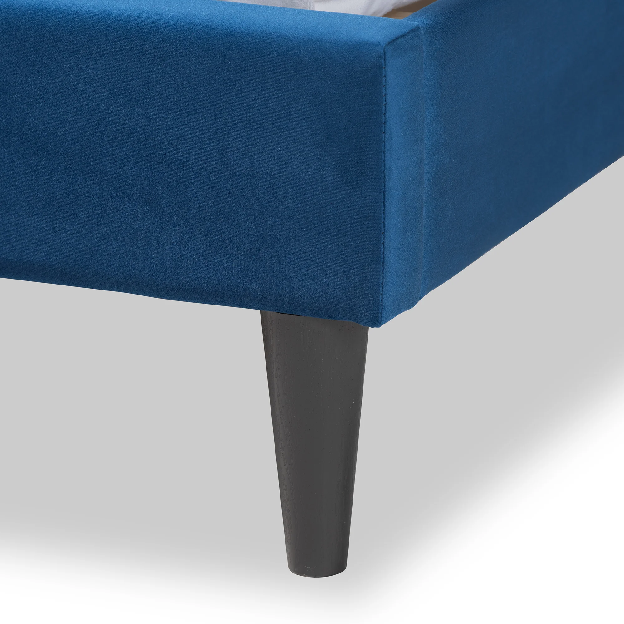 Baxton Studio Gothard Modern and Contemporary Grey Velvet Fabric Upholstered and Dark Brown Finished Wood Queen Size Platform Bed - Image 16