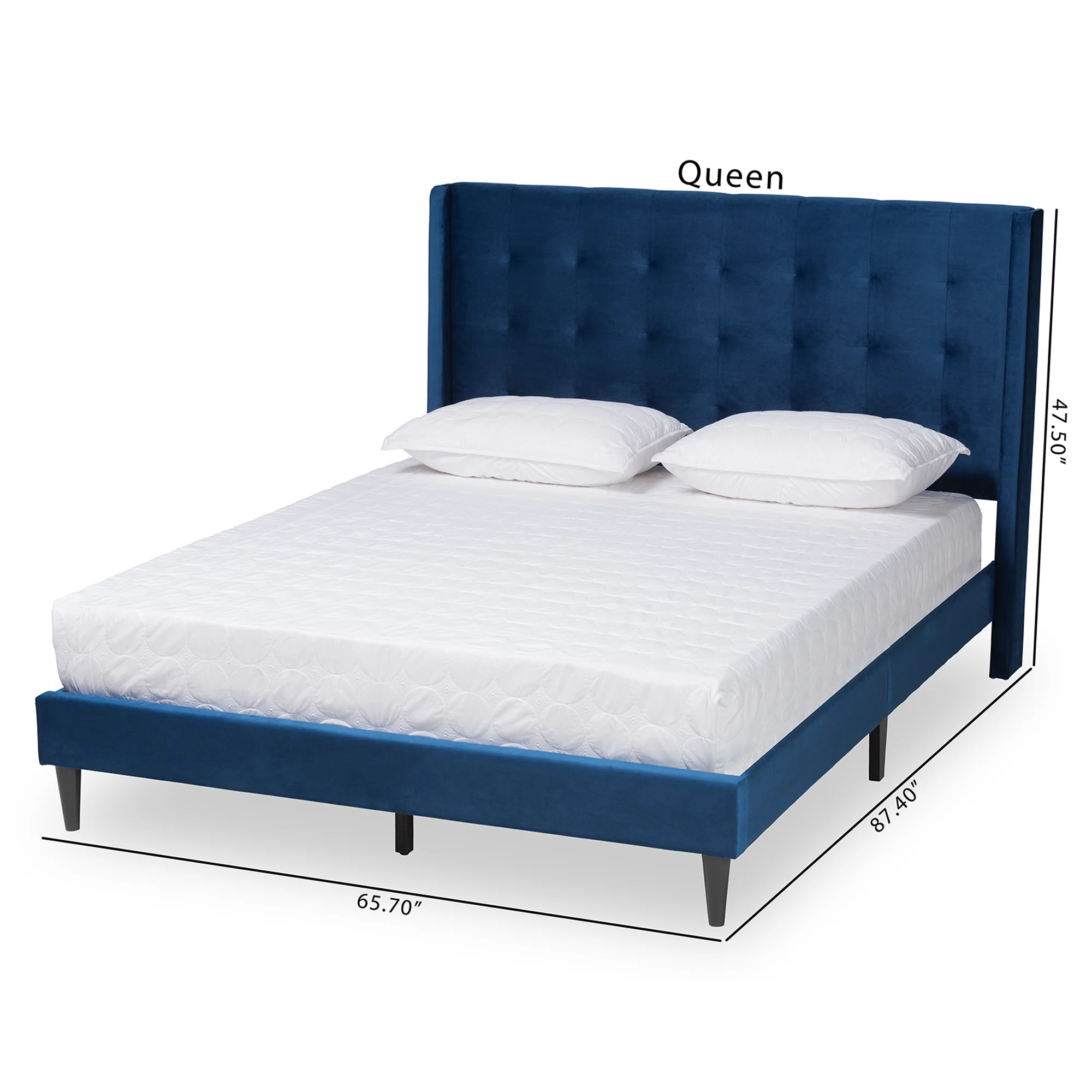 Baxton Studio Gothard Modern and Contemporary Grey Velvet Fabric Upholstered and Dark Brown Finished Wood Queen Size Platform Bed - Image 18