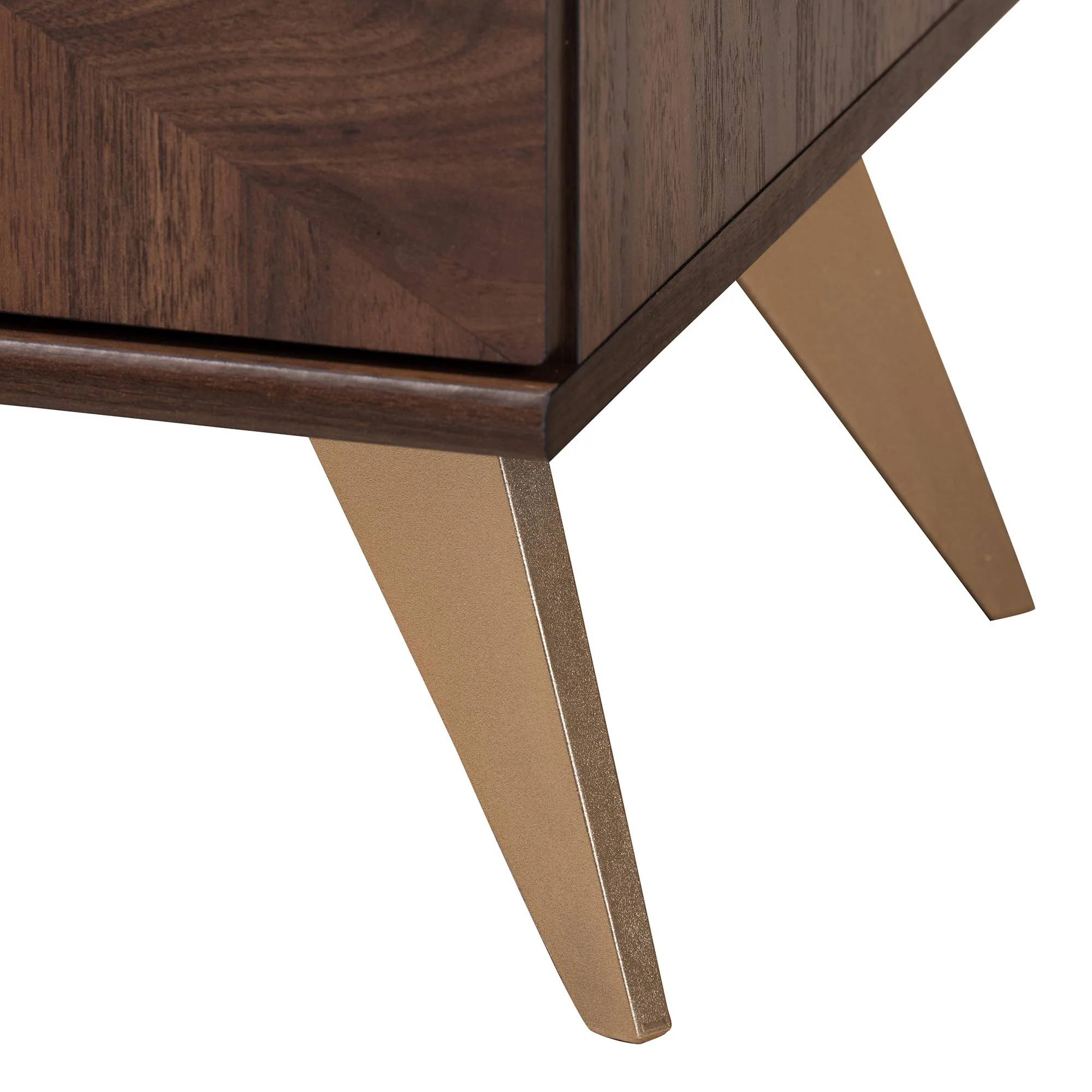 Baxton Studio Graceland Mid-Century Modern Transitional Walnut Brown Finished Wood 2-Door TV Stand - Image 7