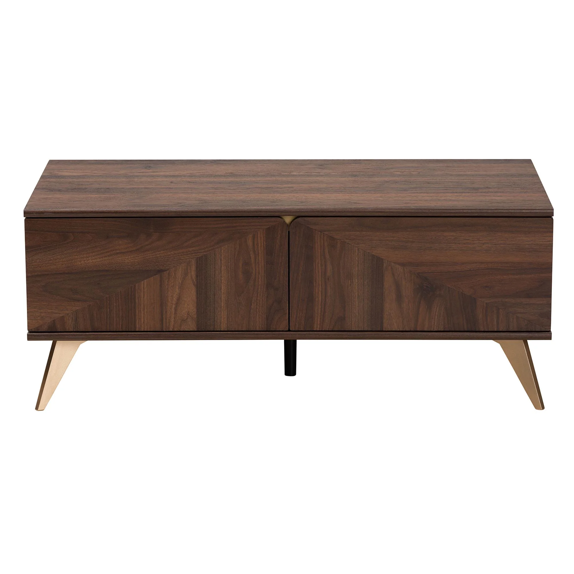 Baxton Studio Graceland Mid-Century Modern Transitional Walnut Brown Finished Wood 2-Drawer Coffee Table - Image 7