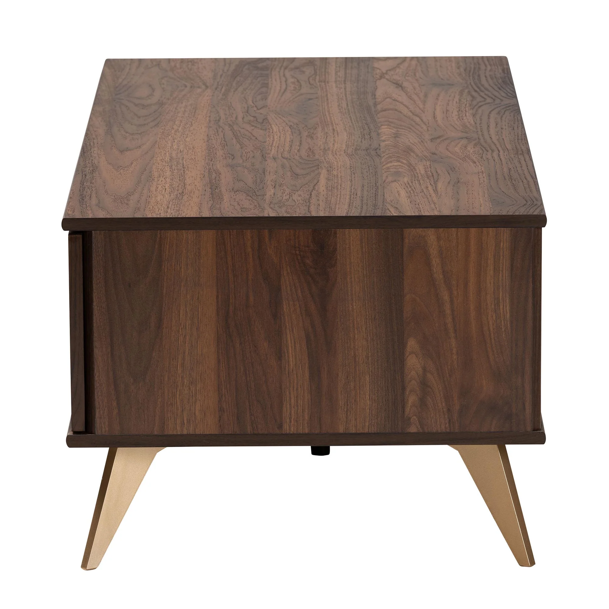 Baxton Studio Graceland Mid-Century Modern Transitional Walnut Brown Finished Wood 2-Drawer Coffee Table - Image 8