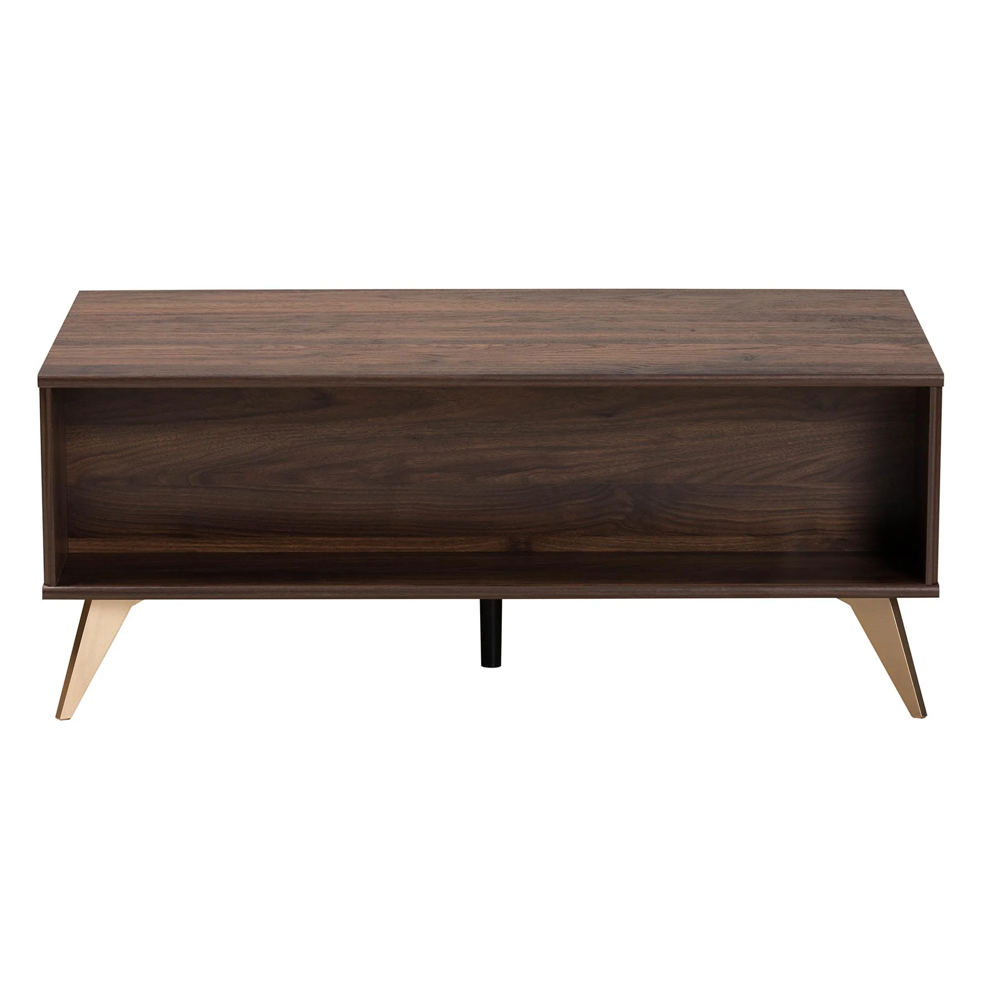 Baxton Studio Graceland Mid-Century Modern Transitional Walnut Brown Finished Wood 2-Drawer Coffee Table - Image 9