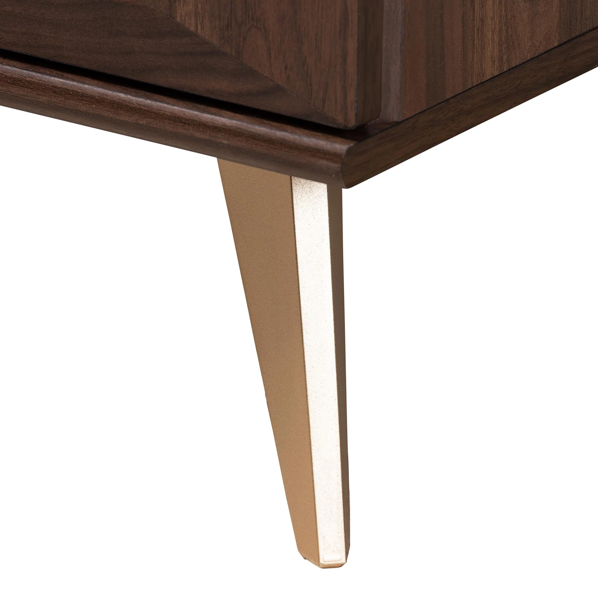 Baxton Studio Graceland Mid-Century Modern Transitional Walnut Brown Finished Wood 2-Drawer Nightstand - Image 7