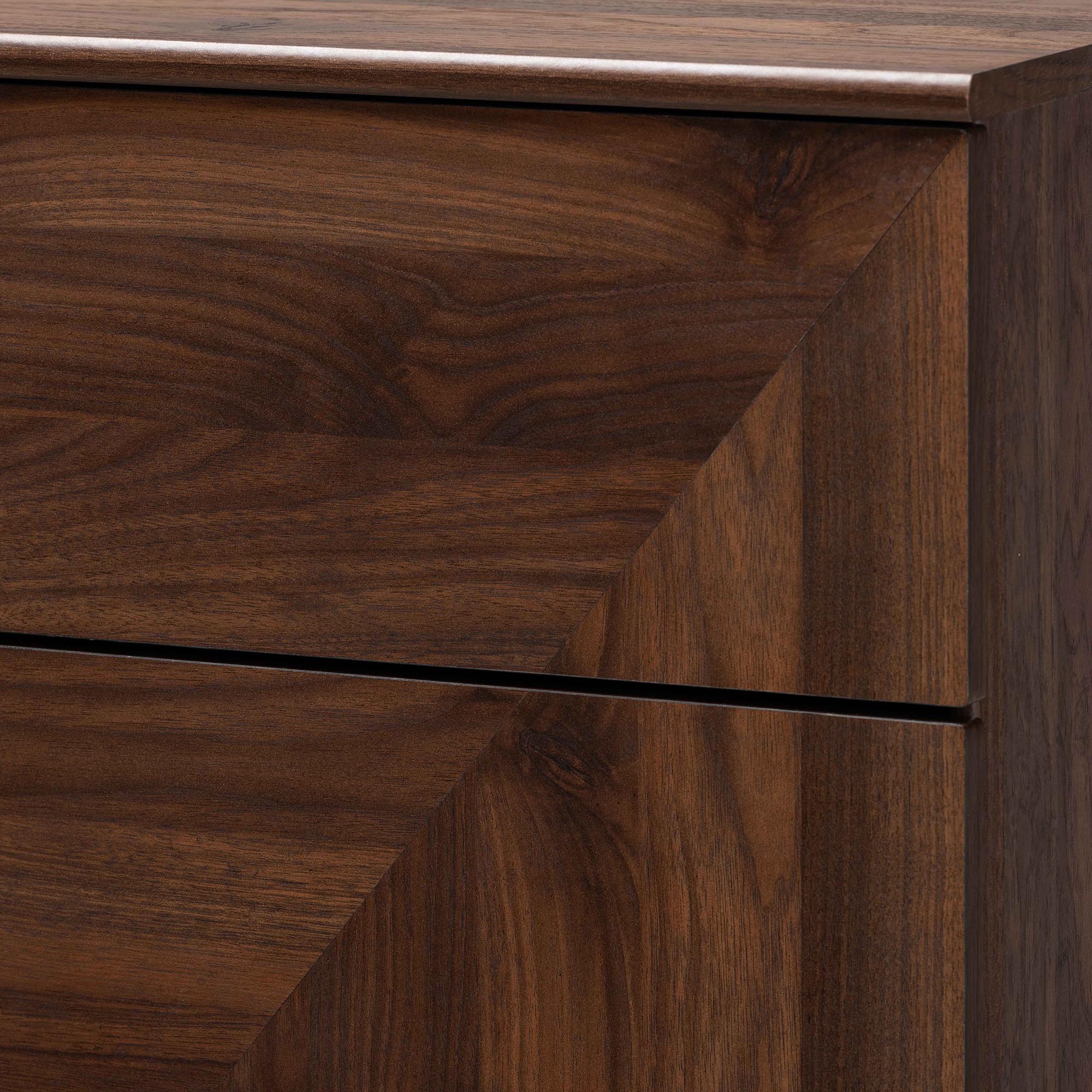 Baxton Studio Graceland Mid-Century Modern Transitional Walnut Brown Finished Wood 5-Drawer Storage Chest - Image 6