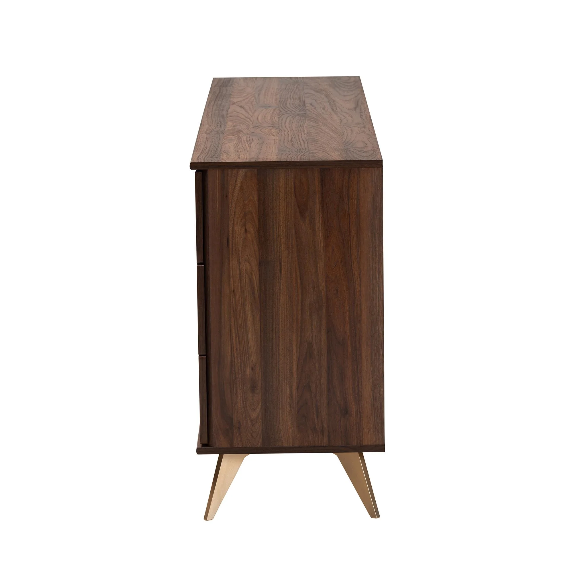 Baxton Studio Graceland Mid-Century Modern Transitional Walnut Brown Finished Wood 6-Drawer Dresser - Image 5