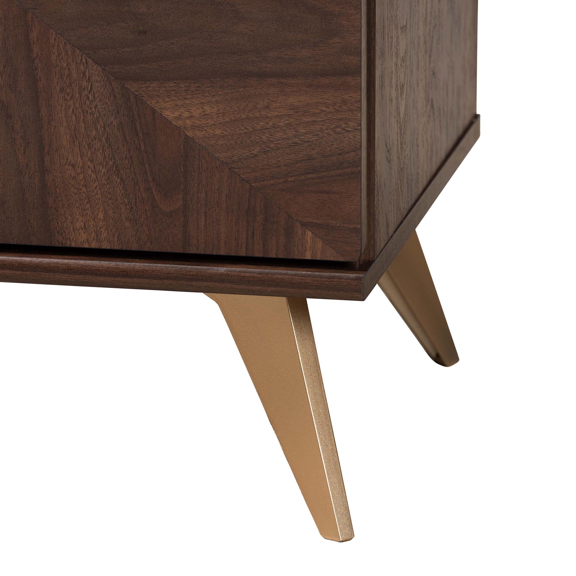 Baxton Studio Graceland Mid-Century Modern Transitional Walnut Brown Finished Wood 6-Drawer Dresser - Image 7