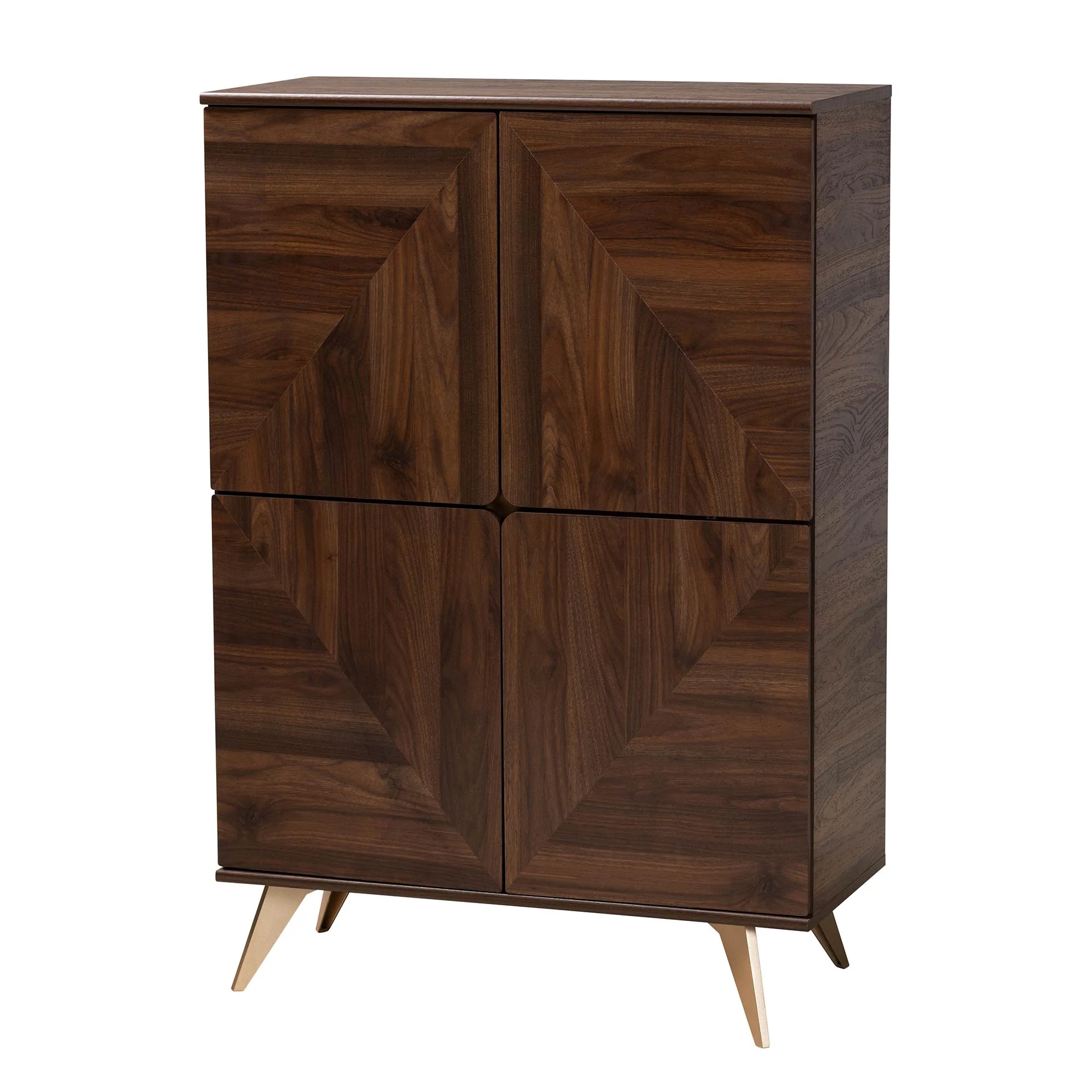 Baxton Studio Graceland Mid-Century Modern Transitional Walnut Brown Finished Wood Shoe Cabinet - Image 2